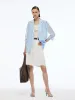 Tencel Linen Blend 3/4 Sleeves Women Blazer sold by Goelia
