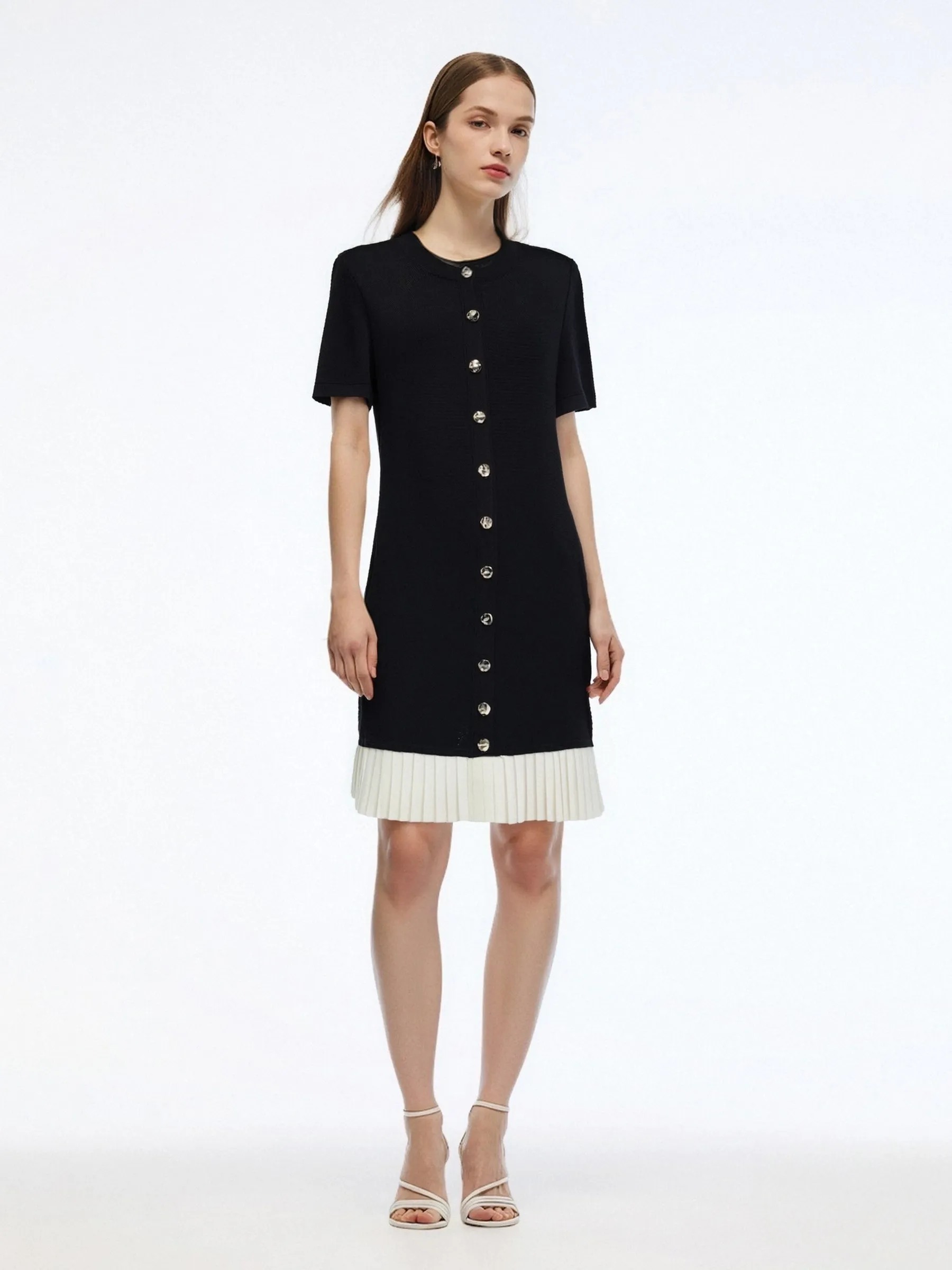 Tencel Blend Color Block Women Knit Mini Dress sold by Goelia product image thumbnail 3