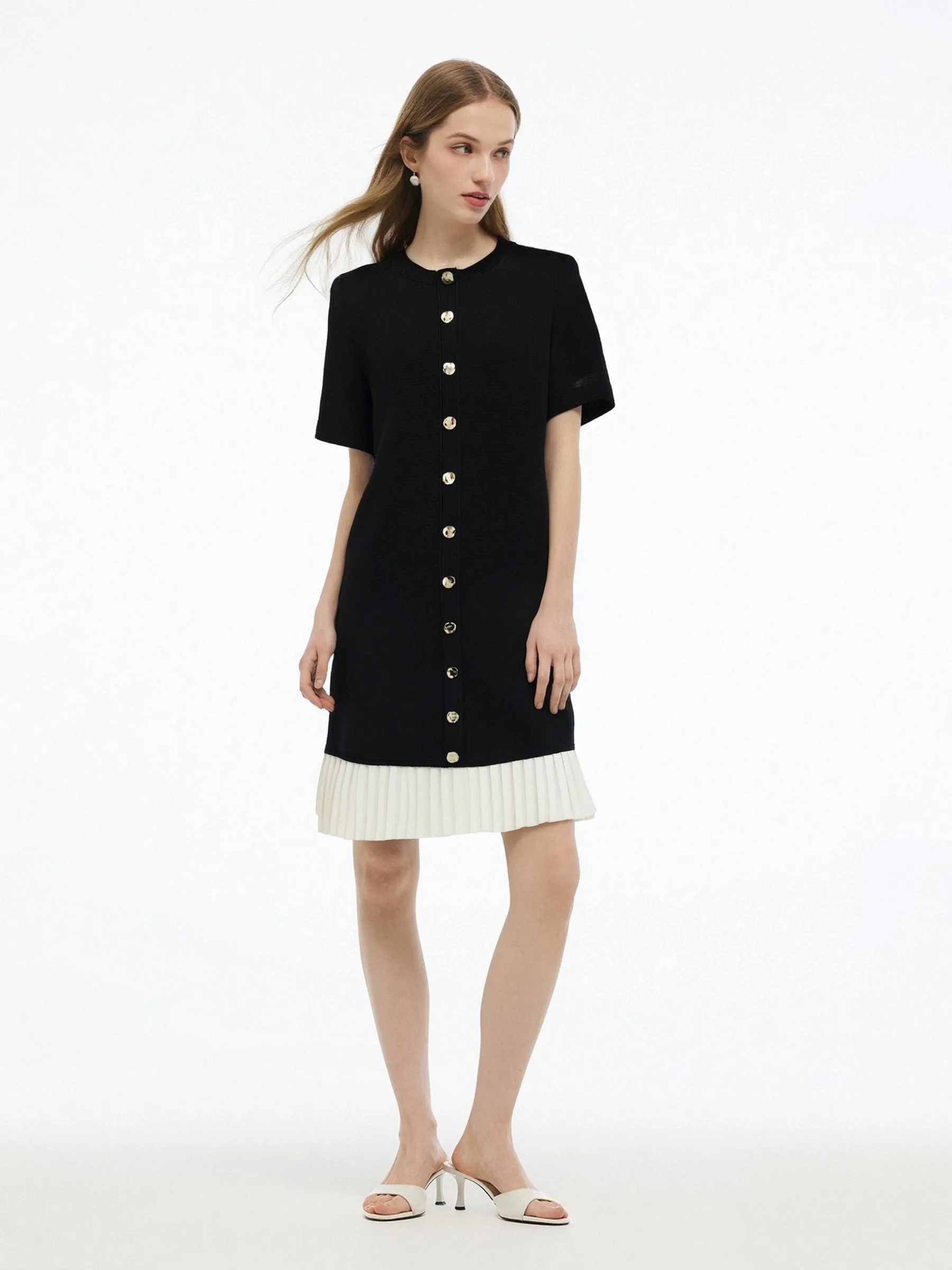 Tencel Blend Color Block Women Knit Mini Dress sold by Goelia product image thumbnail 2