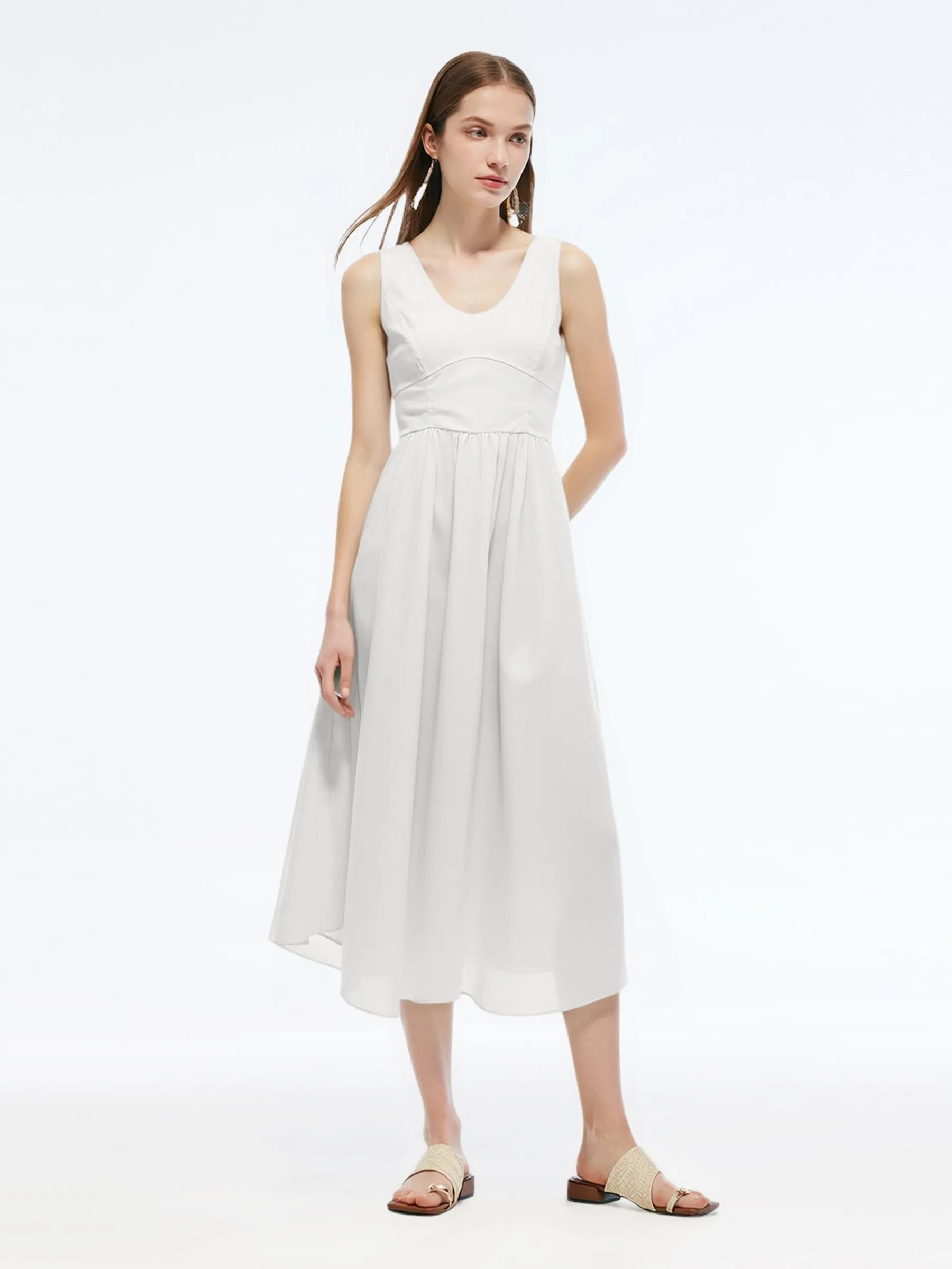Gathered Waist Women Maxi Tank Dress sold by Goelia product image thumbnail 2