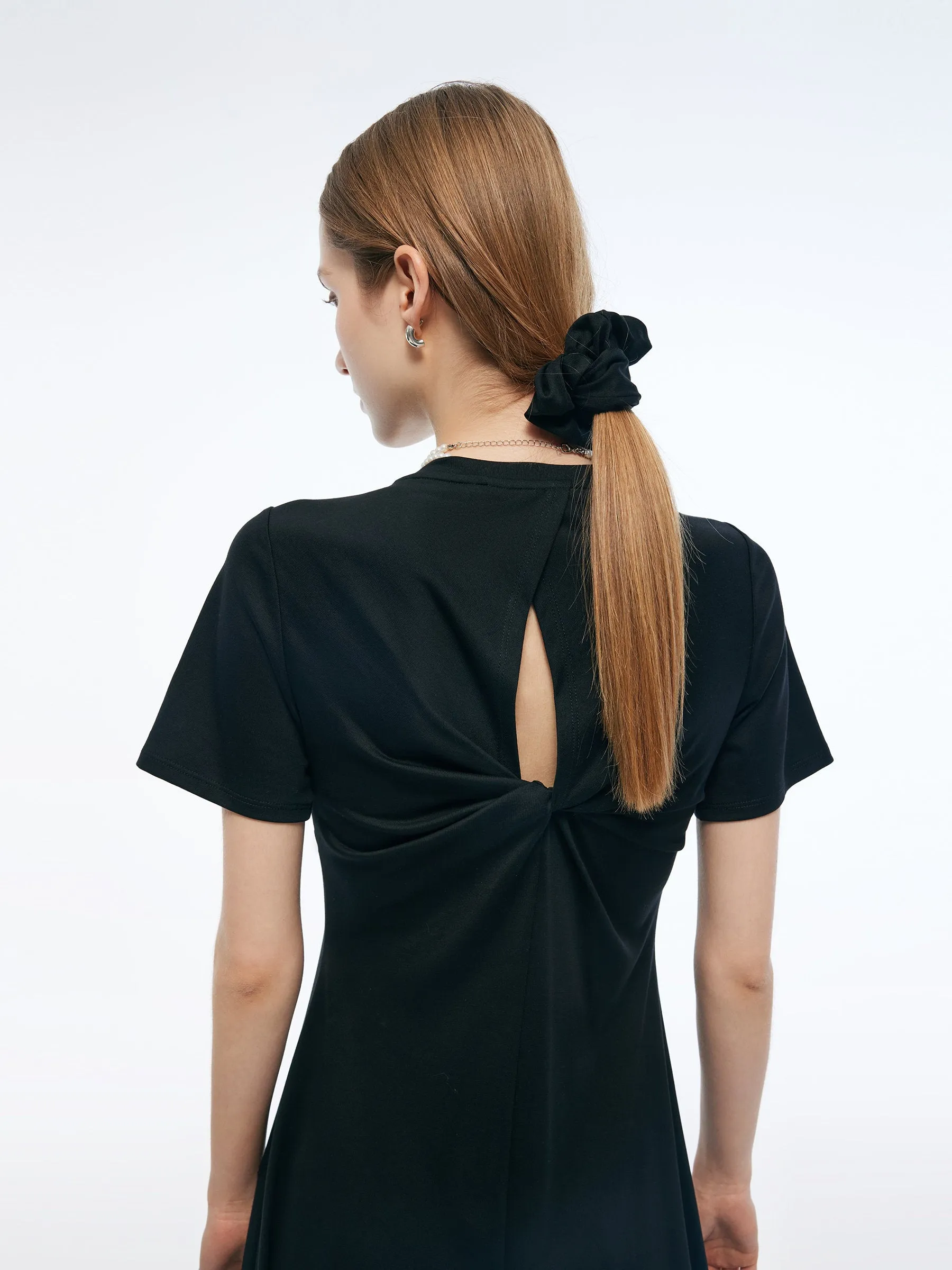Back Twist Women Maxi T-Shirt Dress sold by Goelia product image thumbnail 2