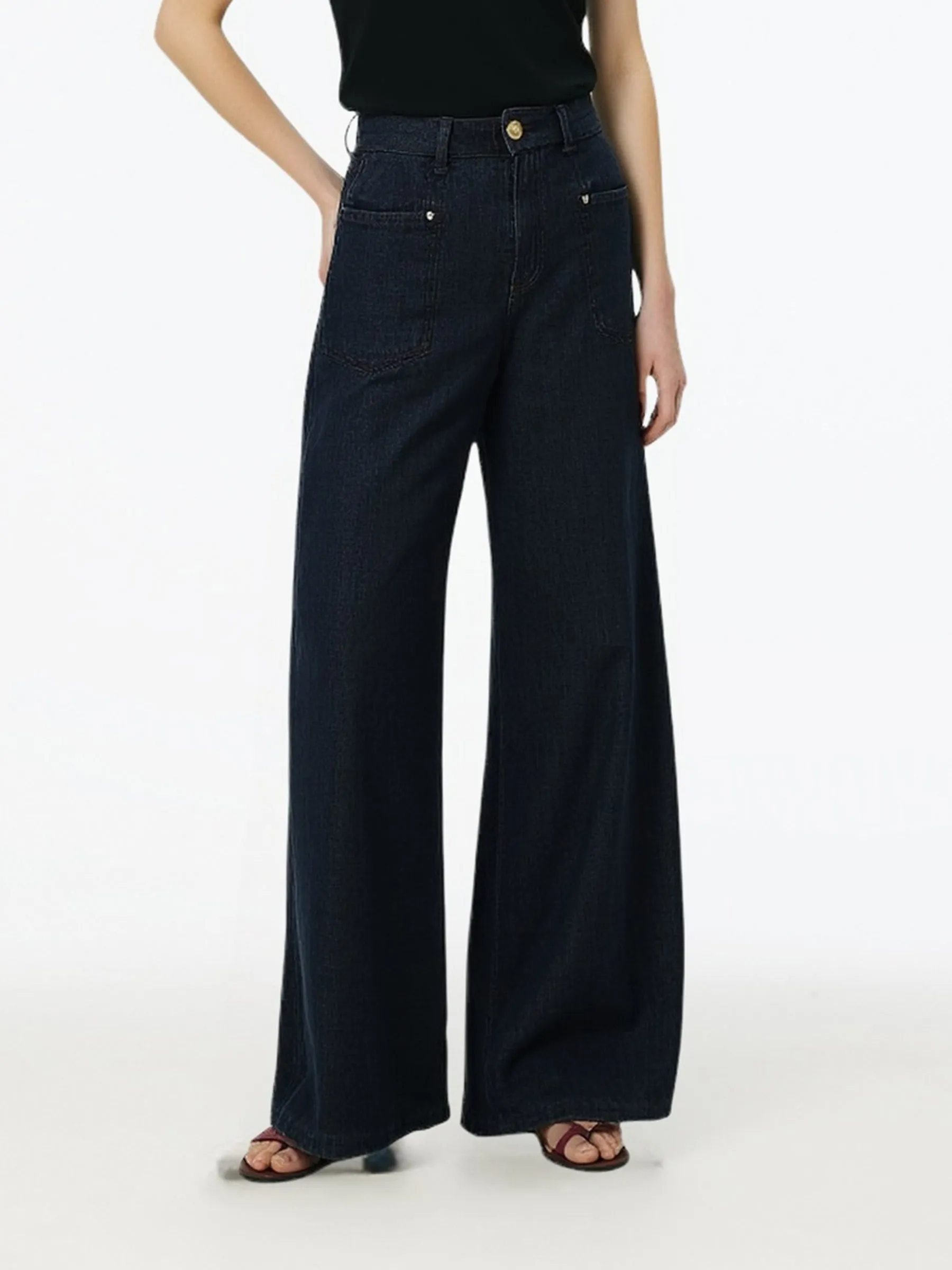 100% Cotton Denim Women Straight Leg Jeans sold by Goelia product image thumbnail 4