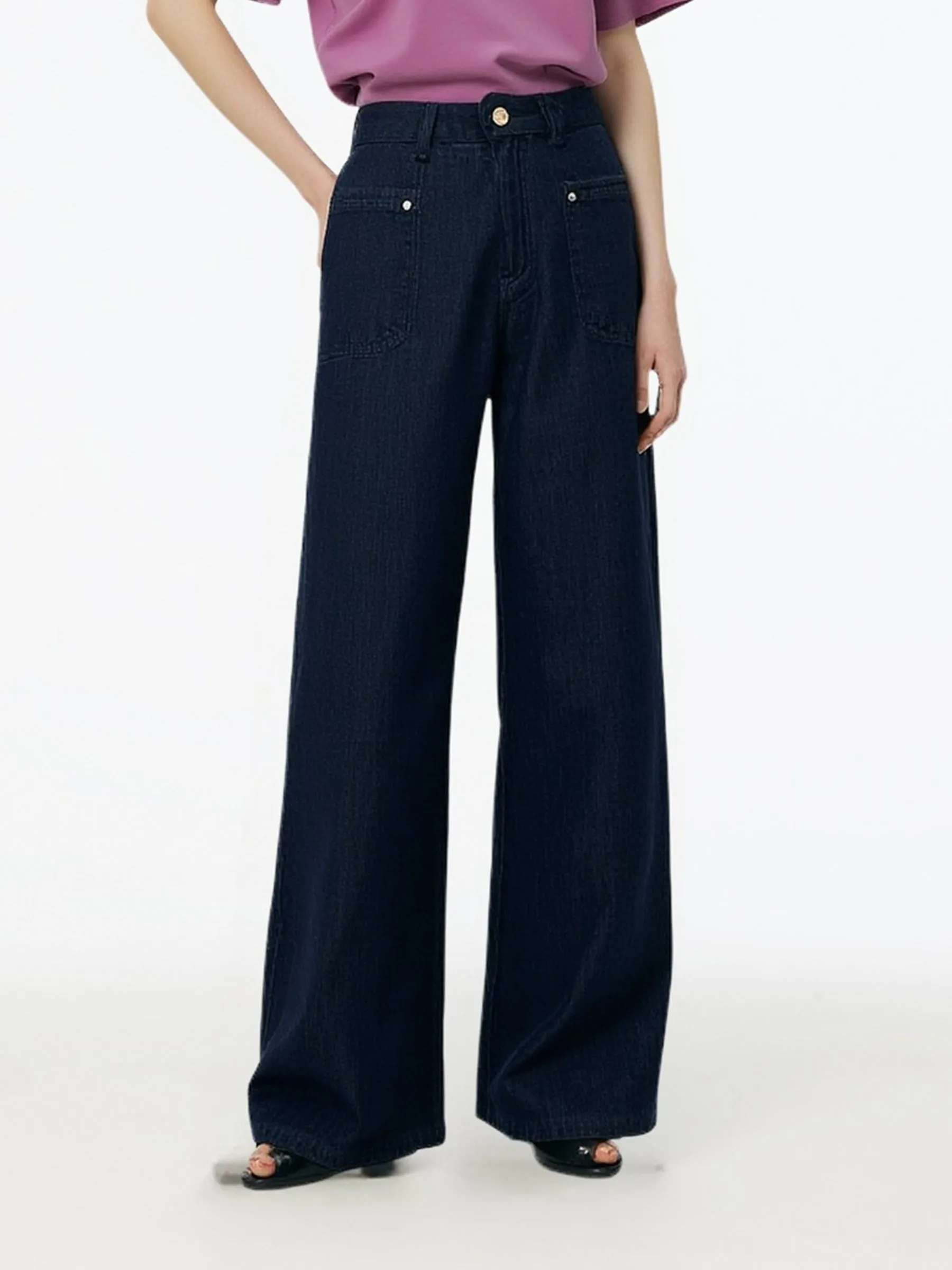 100% Cotton Denim Women Straight Leg Jeans sold by Goelia product image thumbnail 3