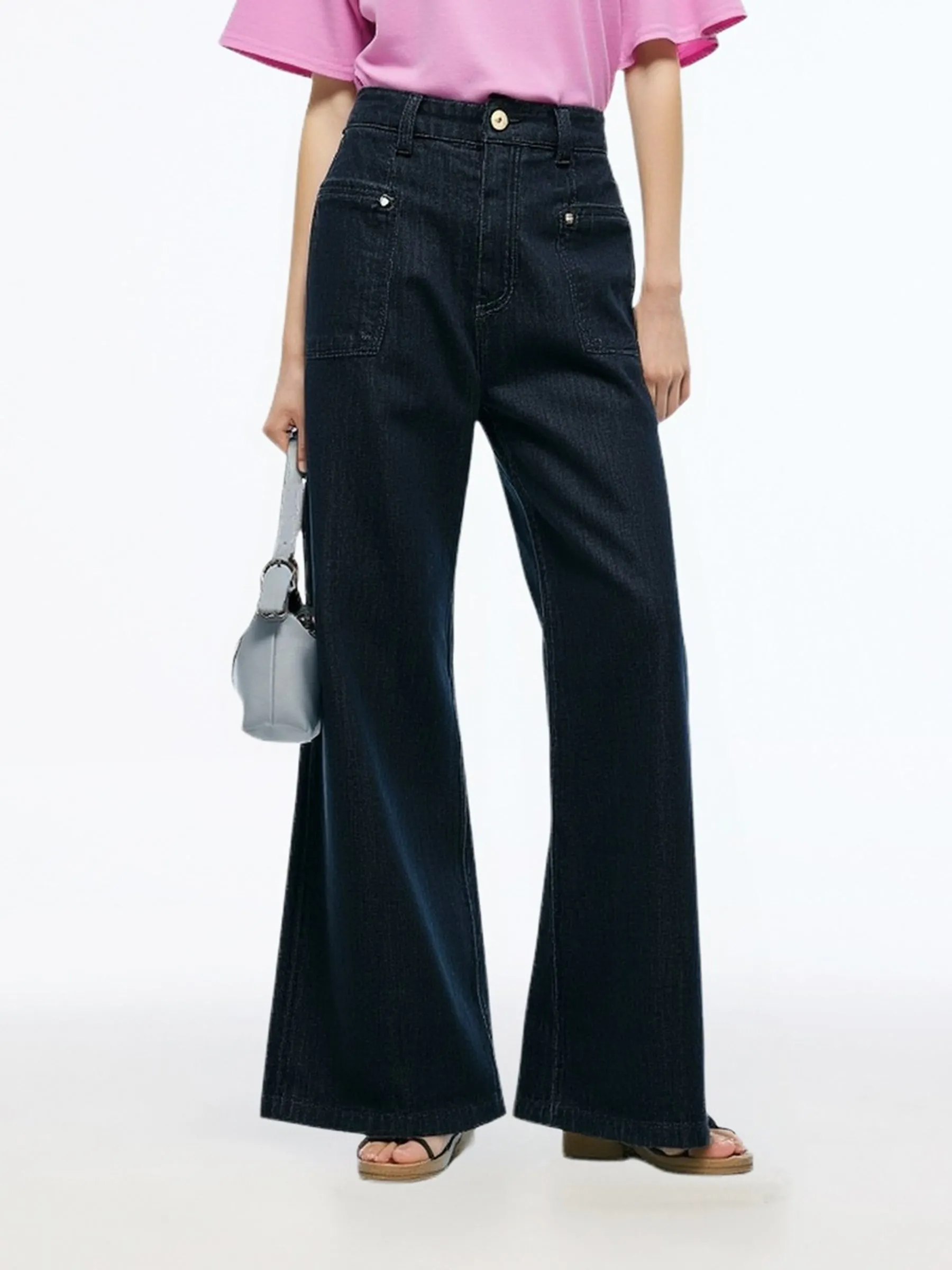 100% Cotton Denim Women Straight Leg Jeans sold by Goelia