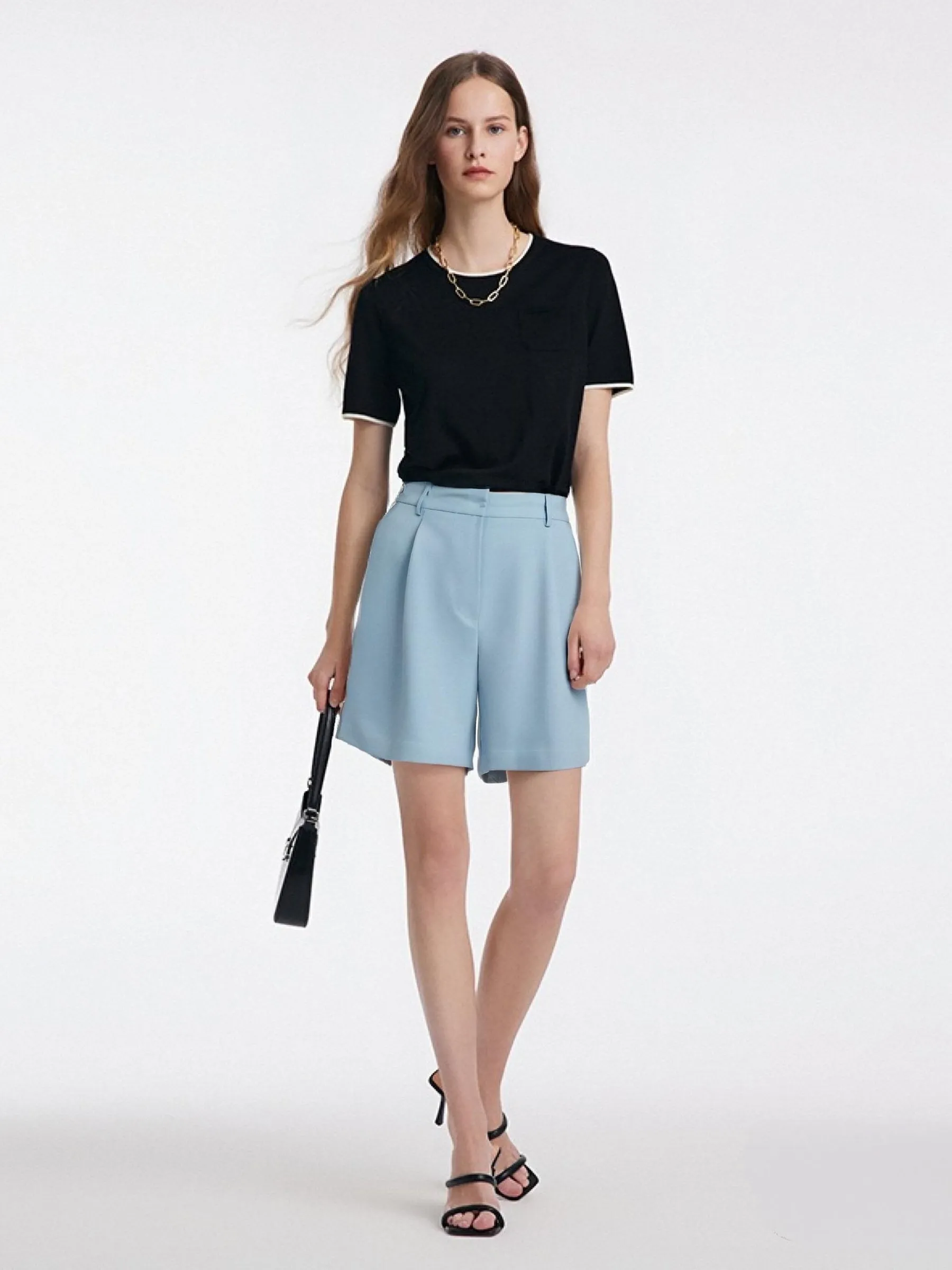 100% Acetate Adjustable Waist Women Shorts sold by Goelia product image thumbnail 2