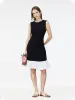 Tencel Blend Beaded Neck Women Sleeveless Knit Mini Dress sold by Goelia