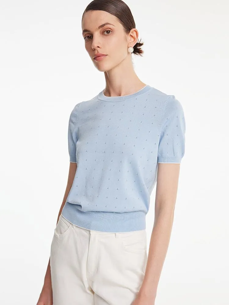 Blue Acetate Pullover Knit Top sold by Goelia product image thumbnail 4