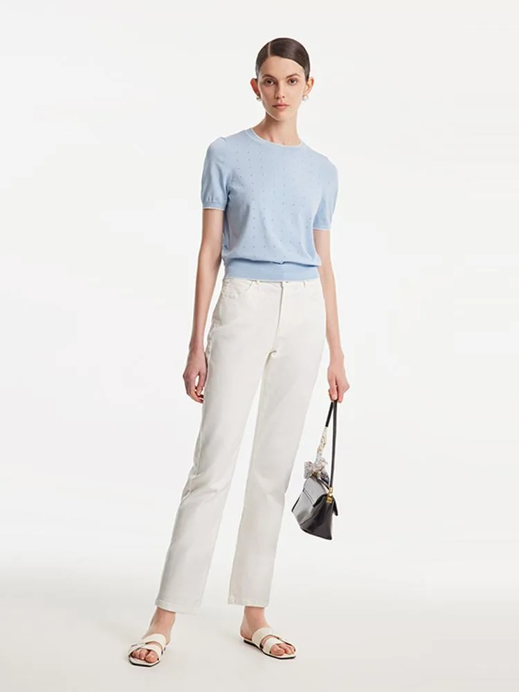 Blue Acetate Pullover Knit Top sold by Goelia product image thumbnail 2