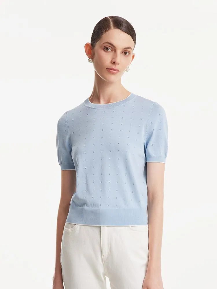 Blue Acetate Pullover Knit Top sold by Goelia product image thumbnail 5