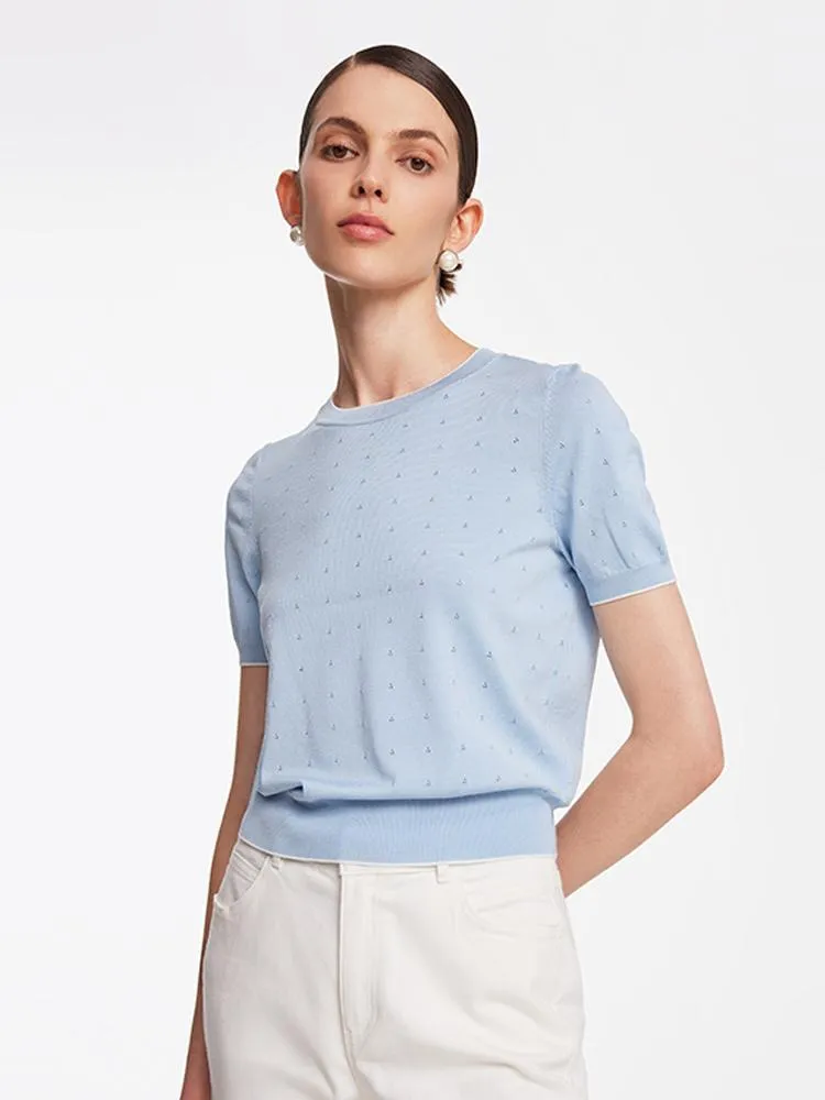 Blue Acetate Pullover Knit Top sold by Goelia product image thumbnail 3