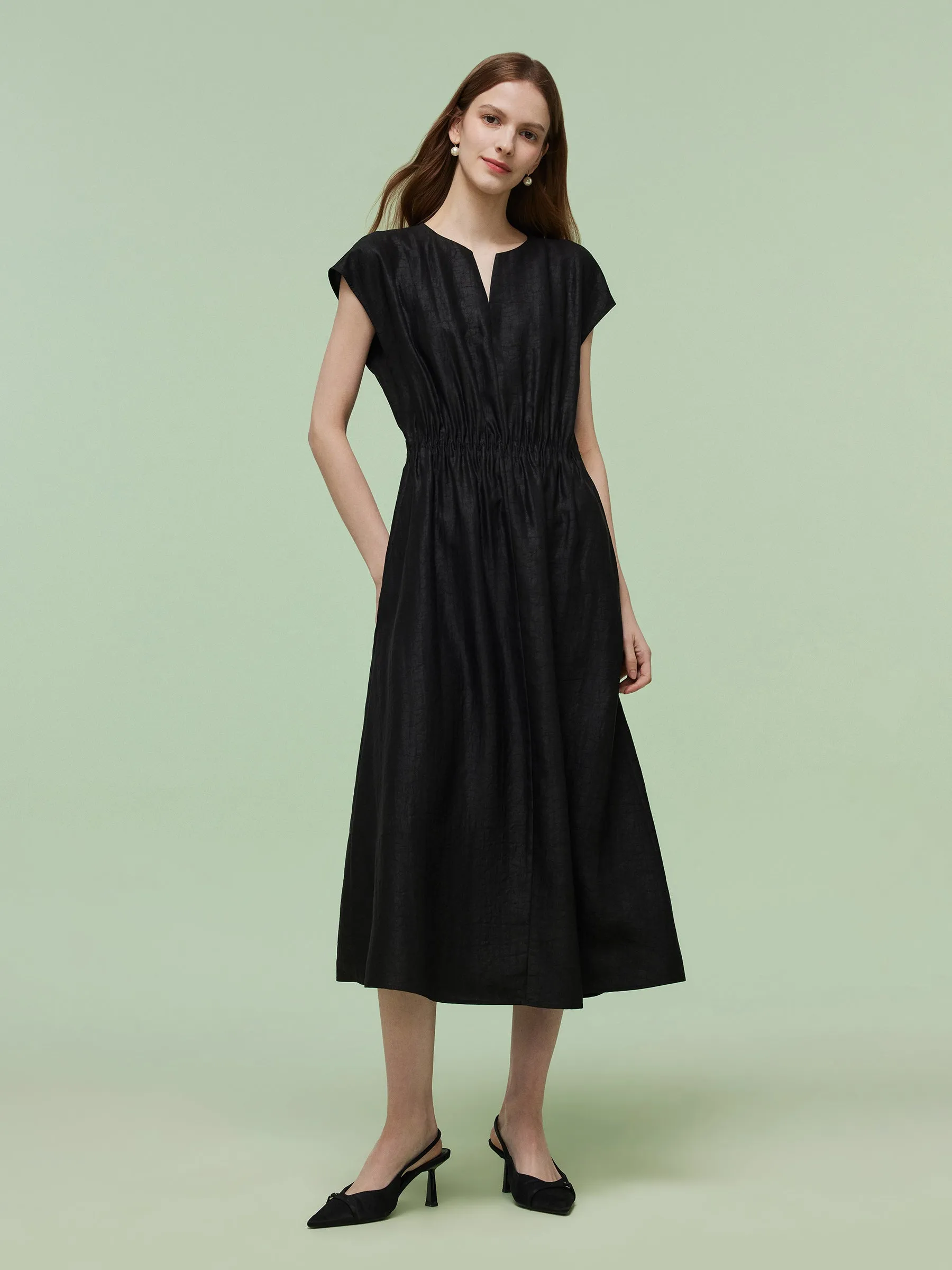 18MM Xiang Yun Silk Women Elastic Waist Maxi Dress sold by Goelia