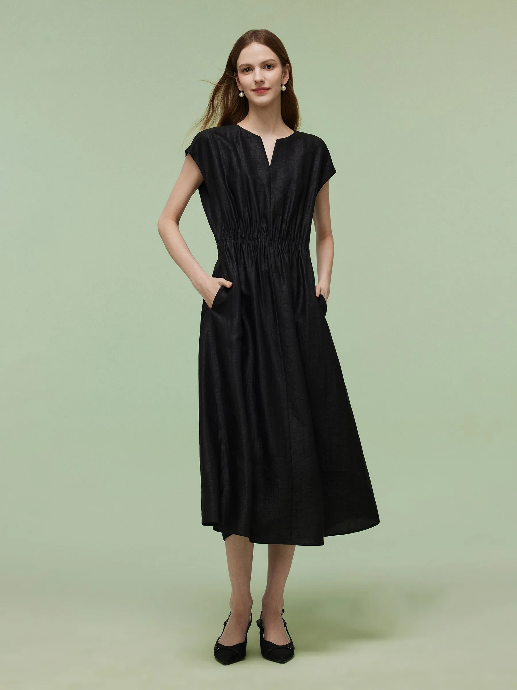 18MM Xiang Yun Silk Women Elastic Waist Maxi Dress sold by Goelia product image thumbnail 2