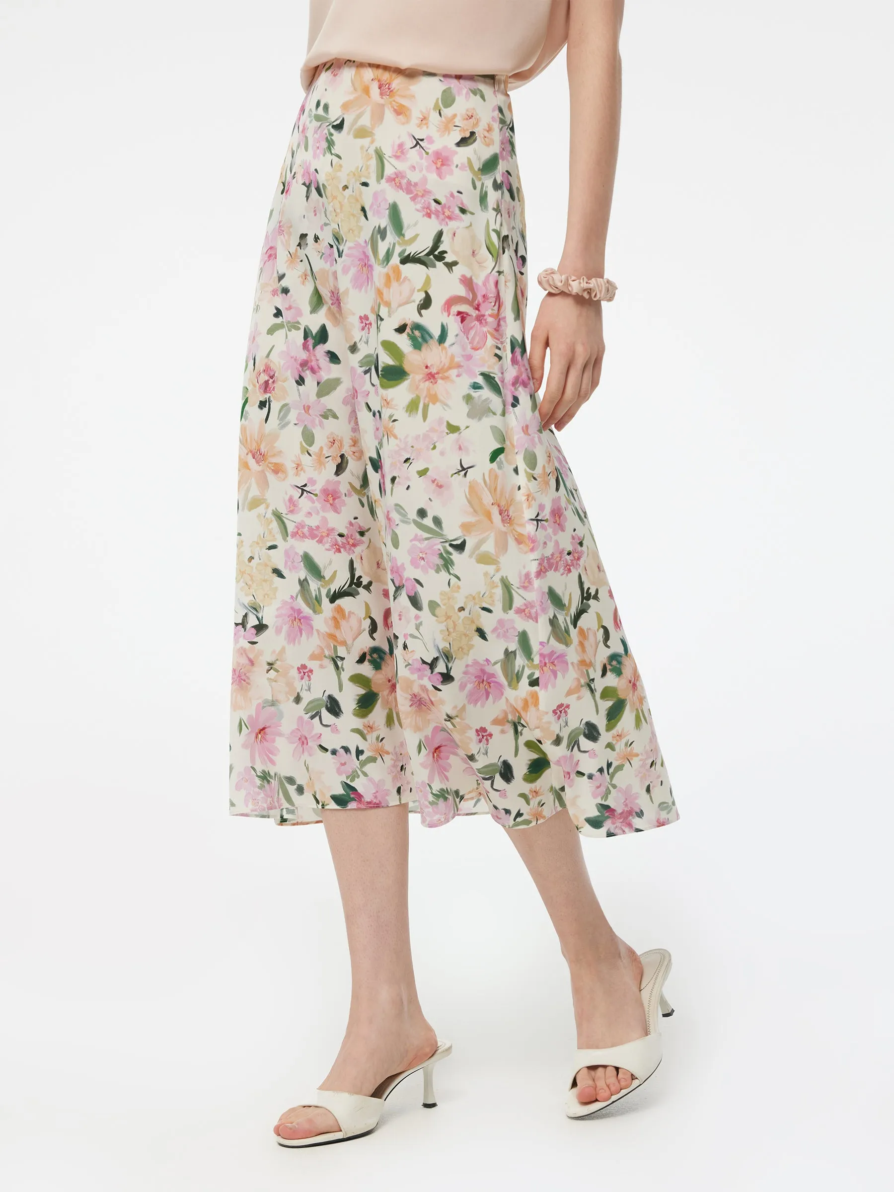 19MM Mulberry Silk Floral Print Women Skirt sold by Goelia product image thumbnail 4