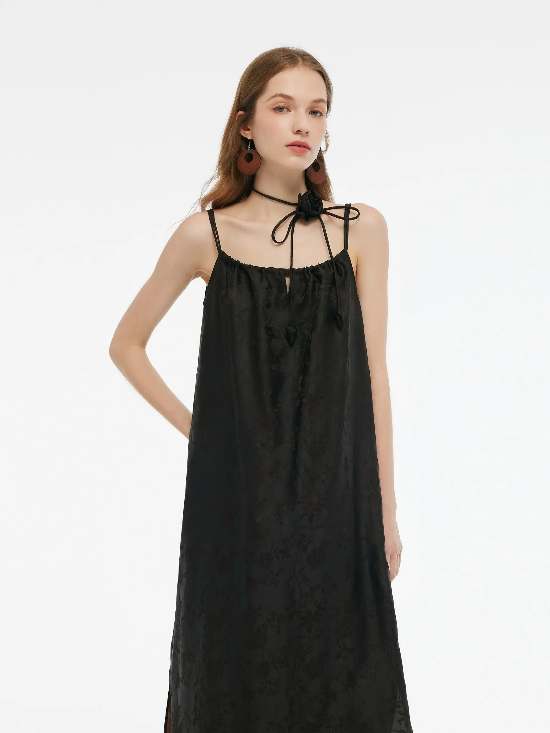 25MM Xiang Yun Silk Jacquard Adjustable Straps Women Maxi Dress sold by Goelia product image thumbnail 4