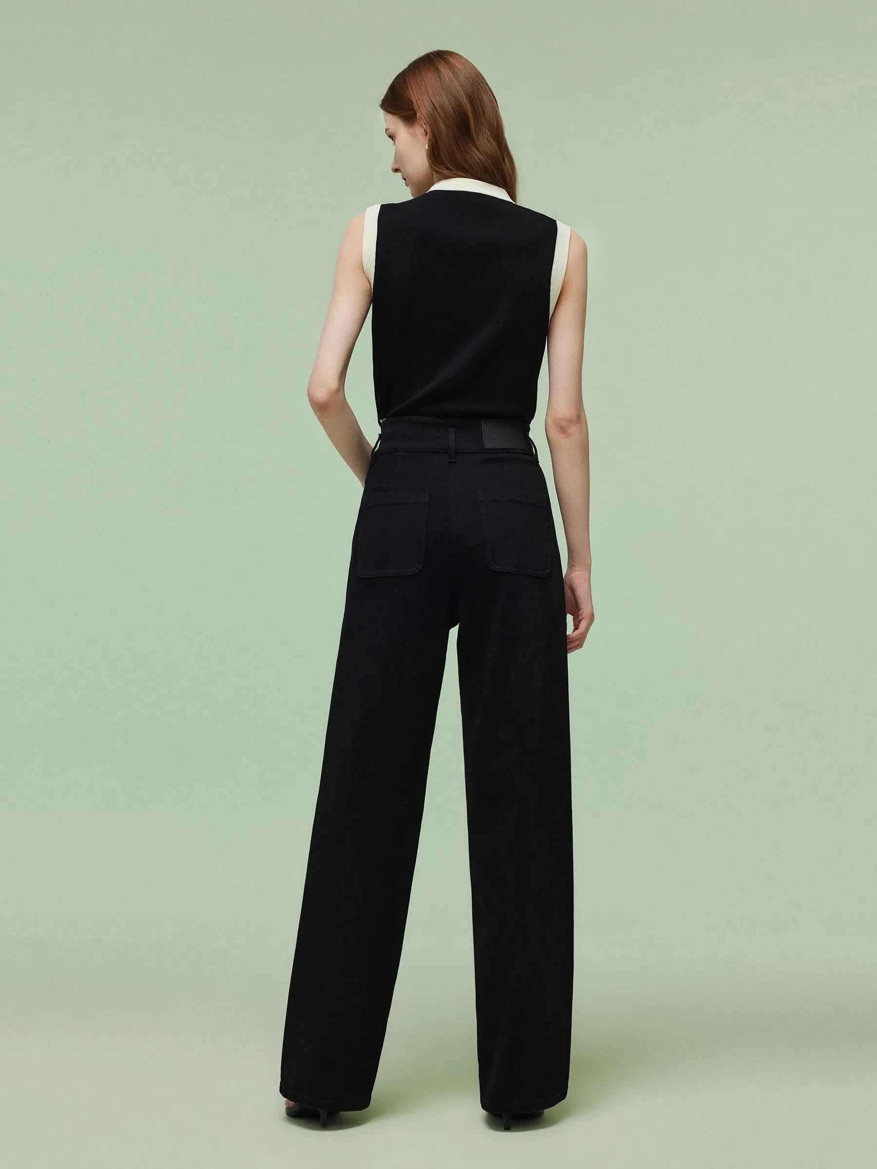 Denim High-Waisted Women Column Jeans sold by Goelia product image thumbnail 3