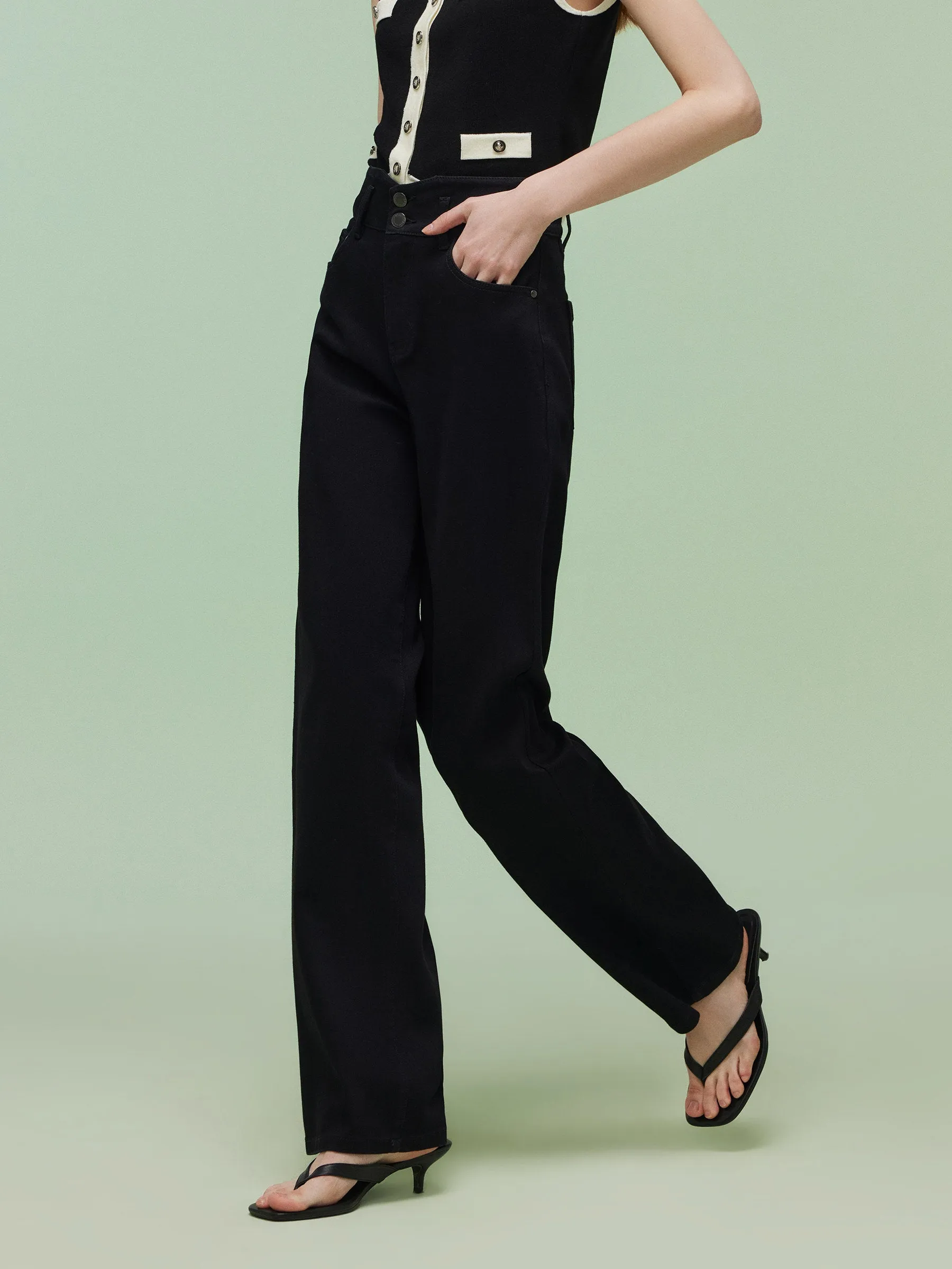 Denim High-Waisted Women Column Jeans sold by Goelia product image thumbnail 4