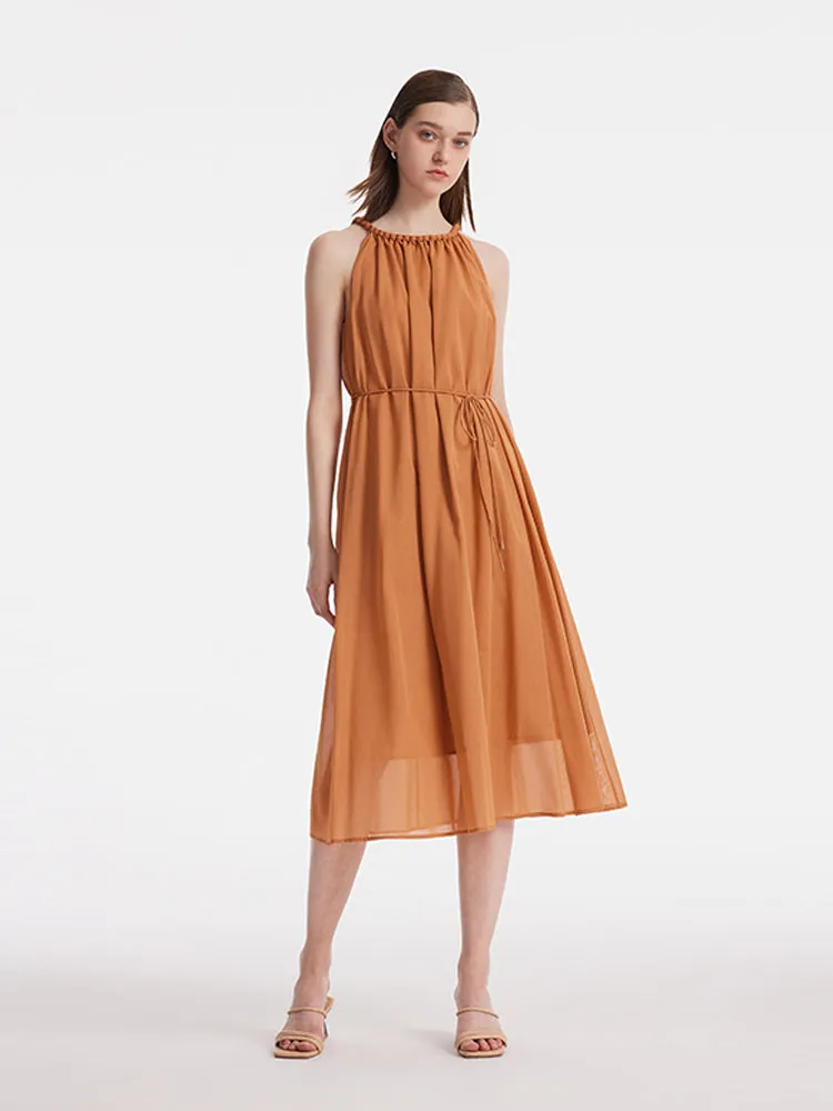 Women Halter Midi Dress With Rope Belt sold by Goelia product image thumbnail 2