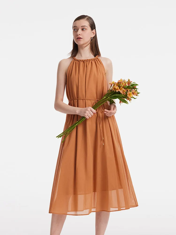 Women Halter Midi Dress With Rope Belt sold by Goelia product image thumbnail 3