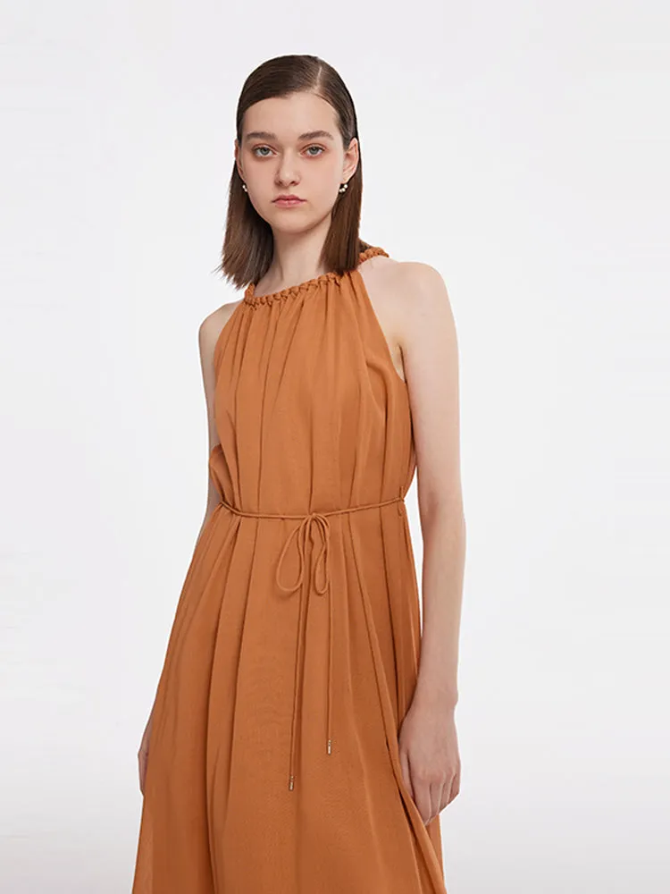 Women Halter Midi Dress With Rope Belt sold by Goelia product image thumbnail 5