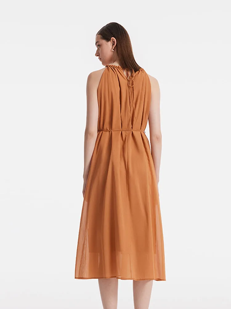 Women Halter Midi Dress With Rope Belt sold by Goelia product image thumbnail 4