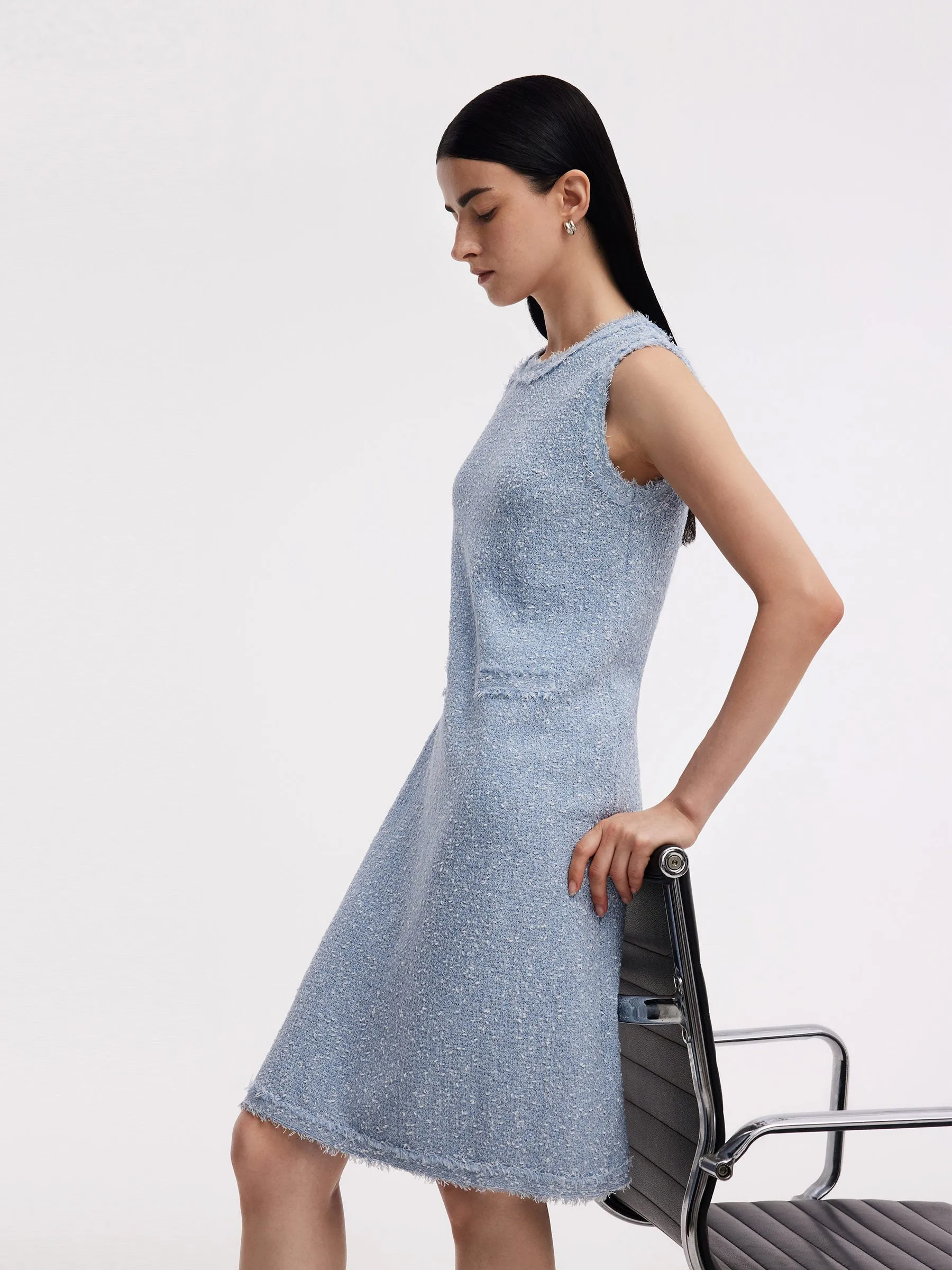 Frayed Edge Sleeveless Women Knit Mini Dress sold by Goelia product image thumbnail 3