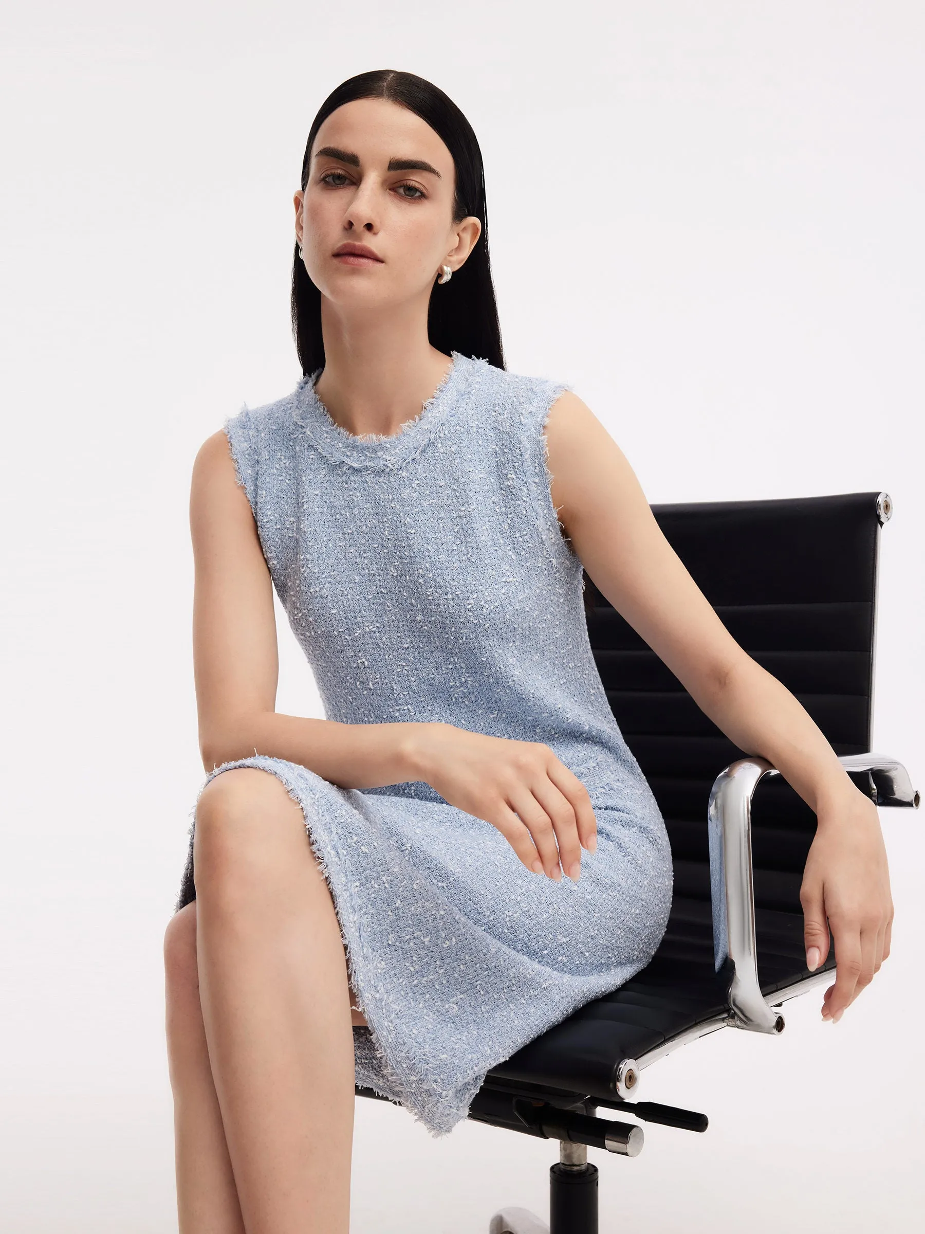 Frayed Edge Sleeveless Women Knit Mini Dress sold by Goelia product image thumbnail 5