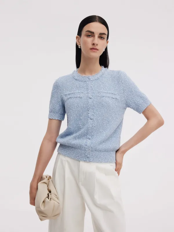 Frayed Edge Women Knit Top sold by Goelia