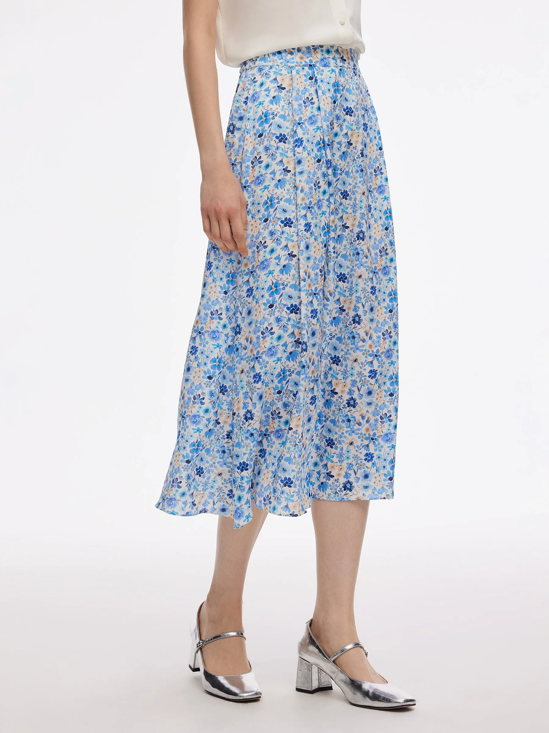 19MM Mulberry Silk Floral Print Skirt sold by Goelia product image thumbnail 4