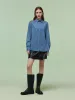 Denim Long Sleeve Women Shirt sold by Goelia