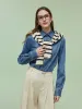 Denim Long Sleeve Women Shirt sold by Goelia