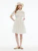 Tencel Blend Women Tiered Mini Dress With Ribbon sold by Goelia