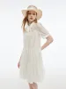 Tencel Blend Women Tiered Mini Dress With Ribbon sold by Goelia