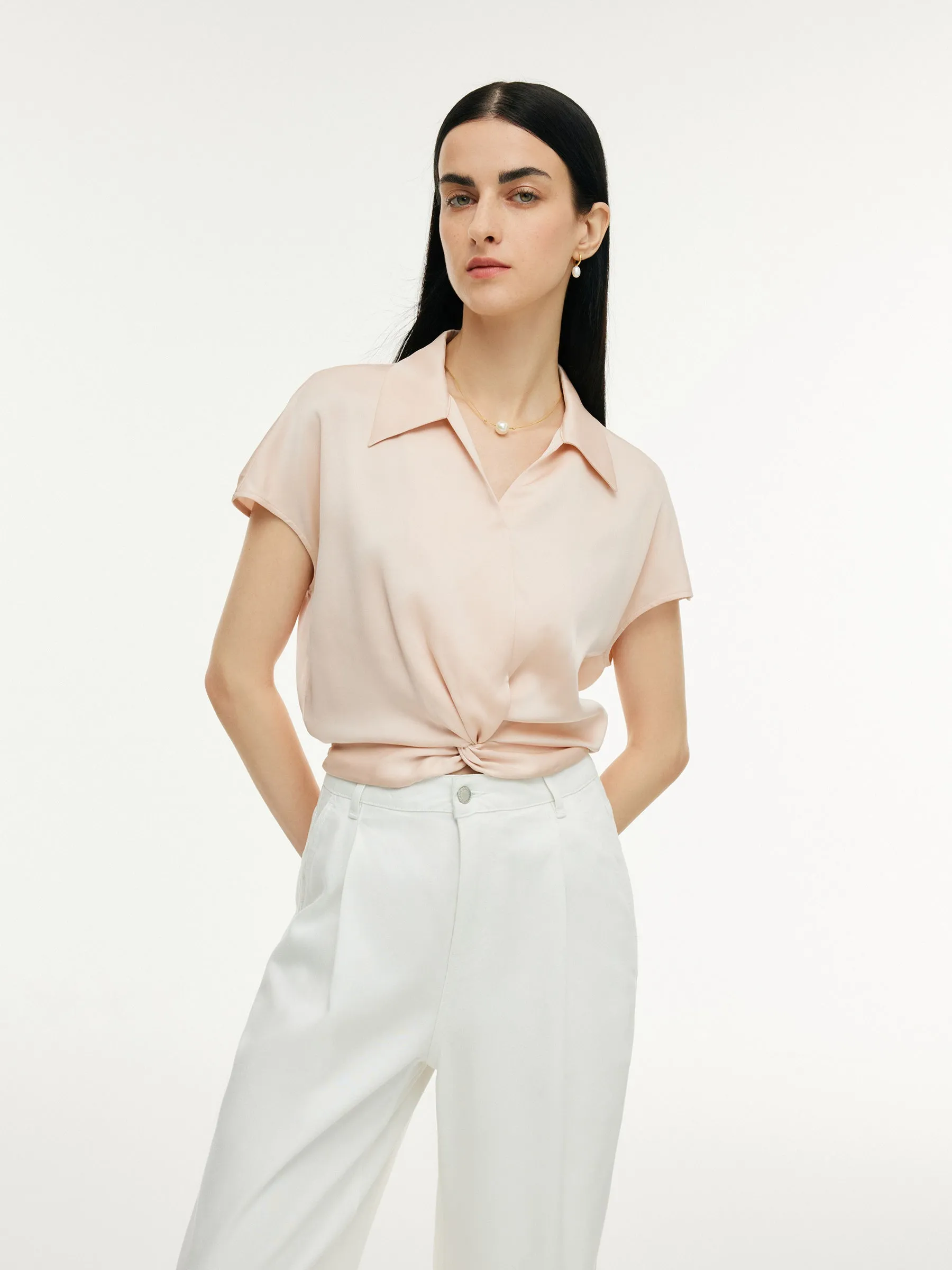 22MM Mulberry Silk Twist Front Women Blouse sold by Goelia product image thumbnail 3