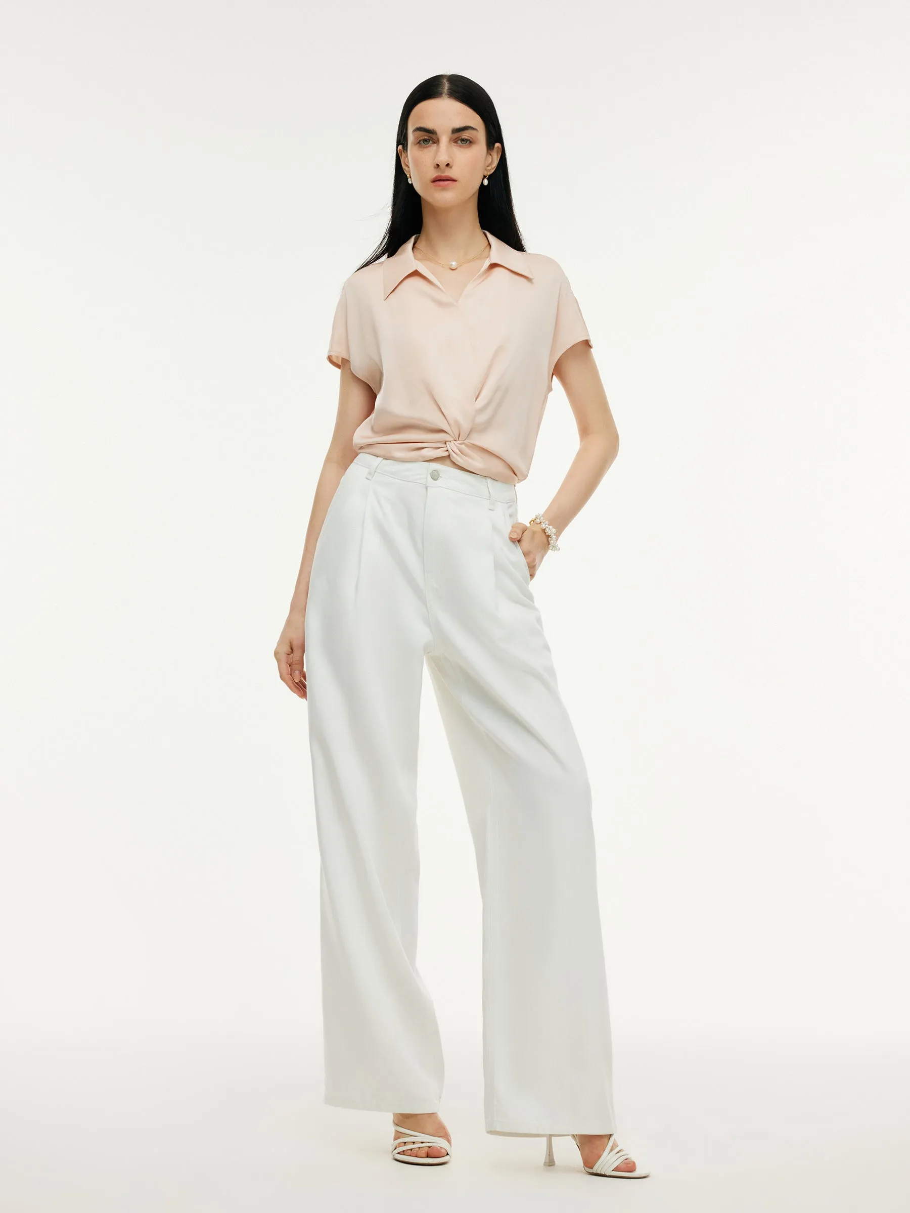 22MM Mulberry Silk Twist Front Women Blouse sold by Goelia product image thumbnail 2