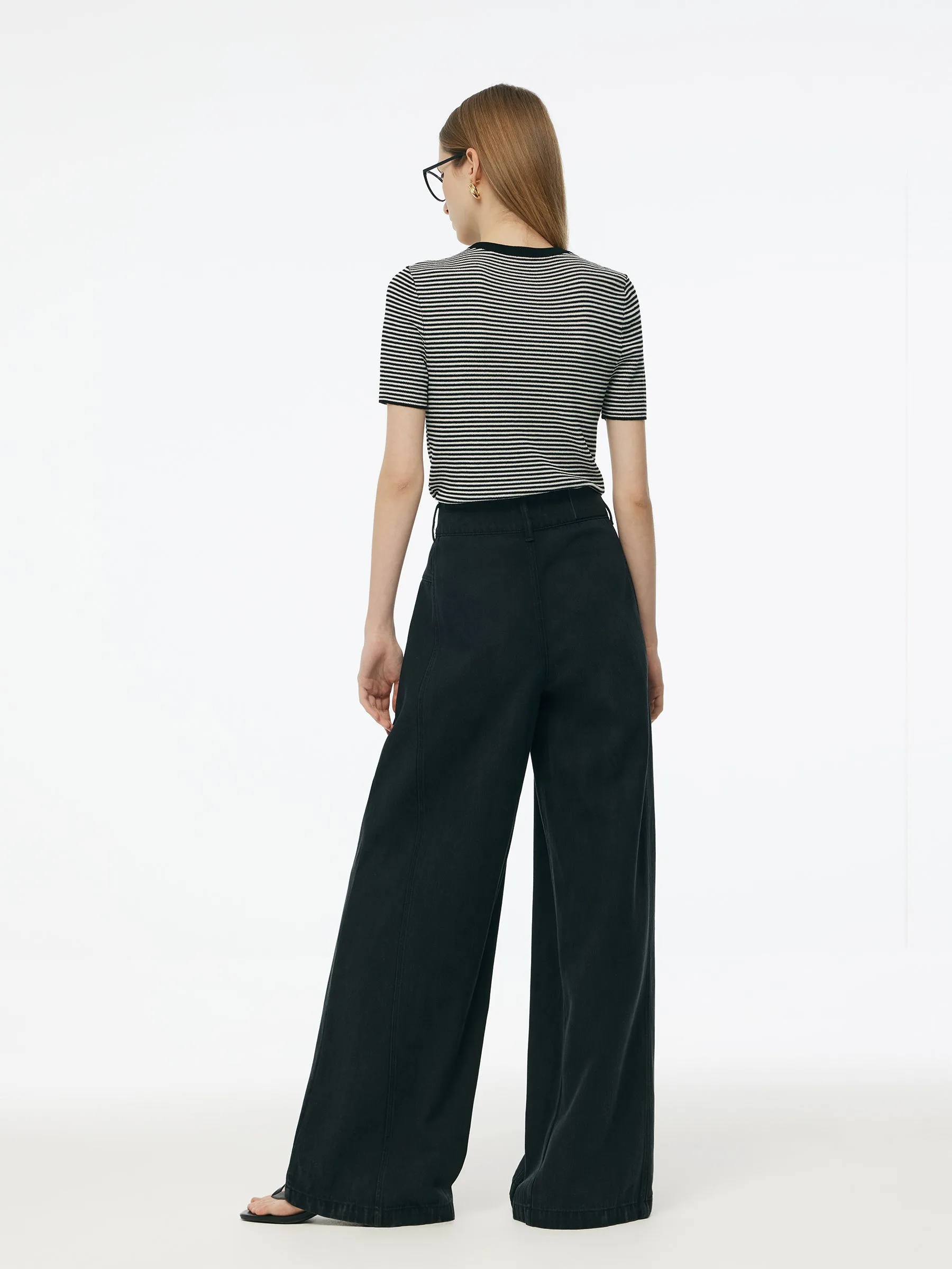 Denim Women High-Waisted Wide Leg Jeans sold by Goelia product image thumbnail 3