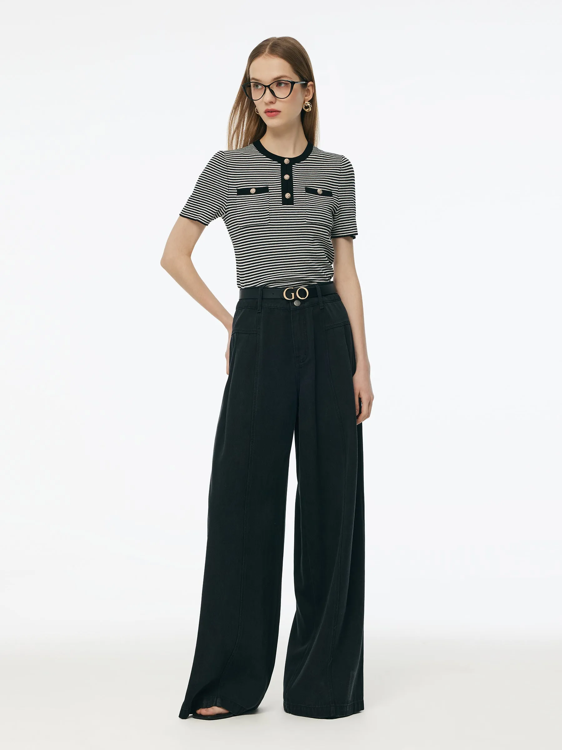 Denim Women High-Waisted Wide Leg Jeans sold by Goelia product image thumbnail 2