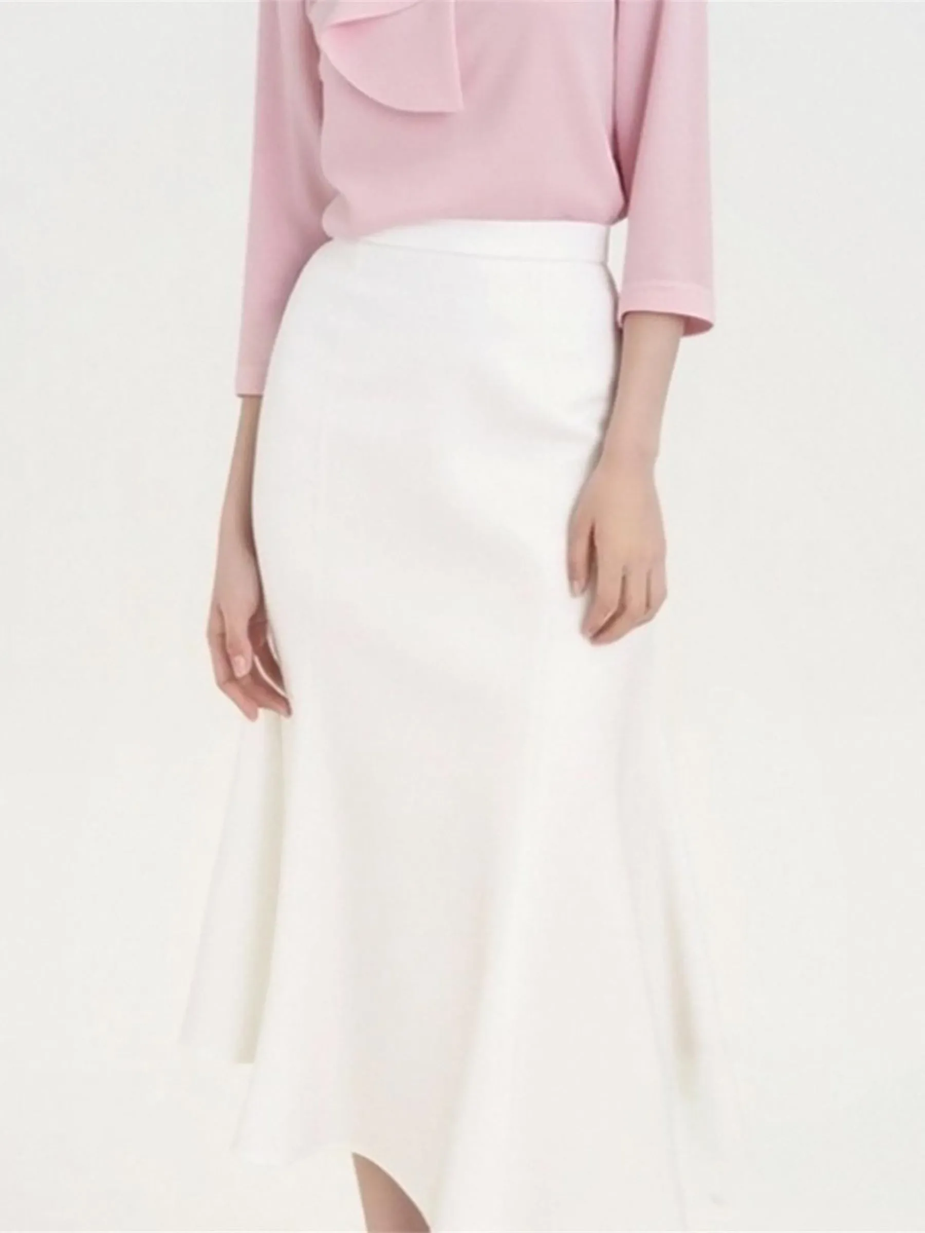 Acetate Blend Ruffle Blouse And Mermaid Skirt Two-Piece Set sold by Goelia product image thumbnail 4