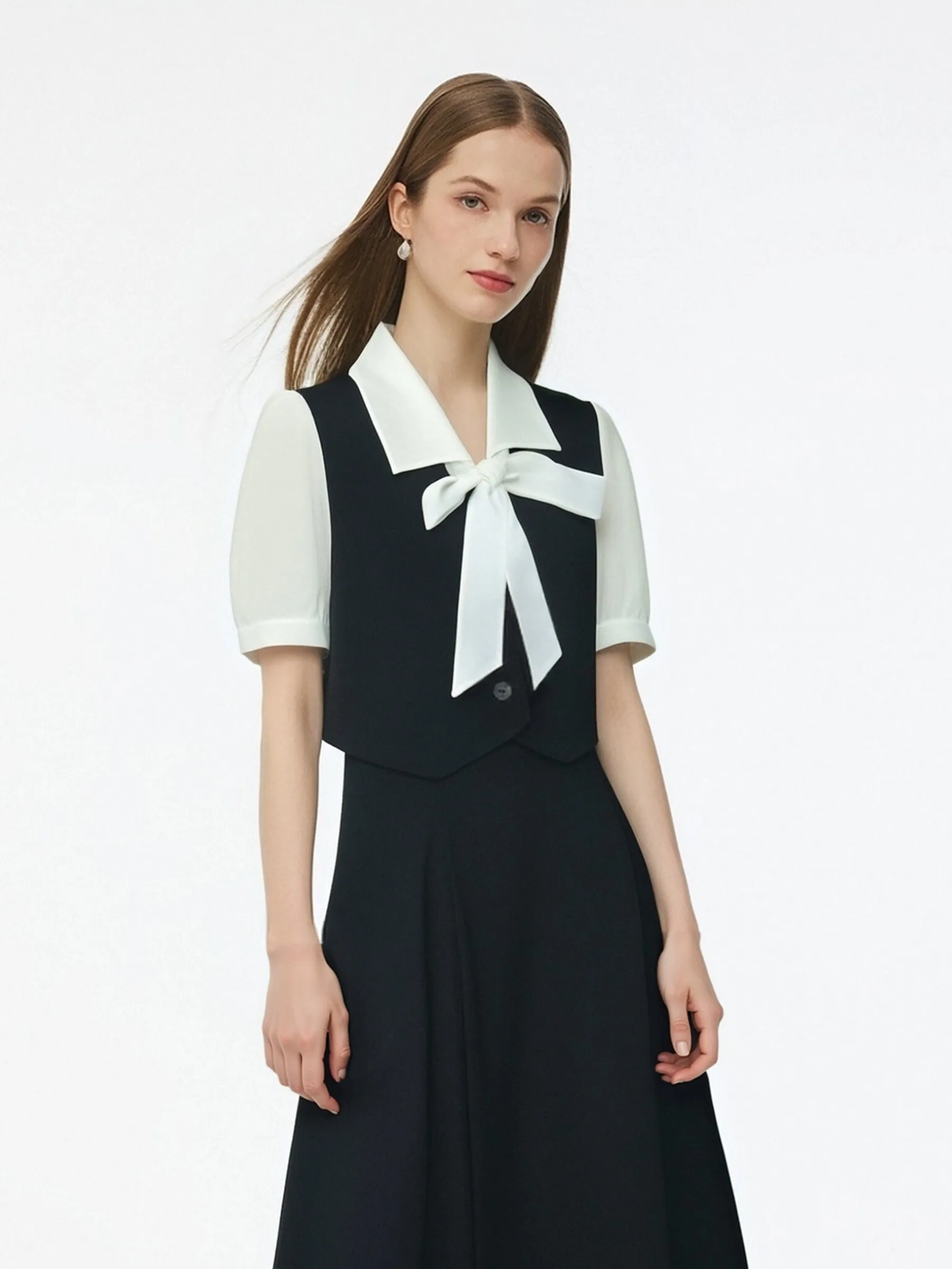 Mock Layered Color Block Women Midi Dress sold by Goelia product image thumbnail 4