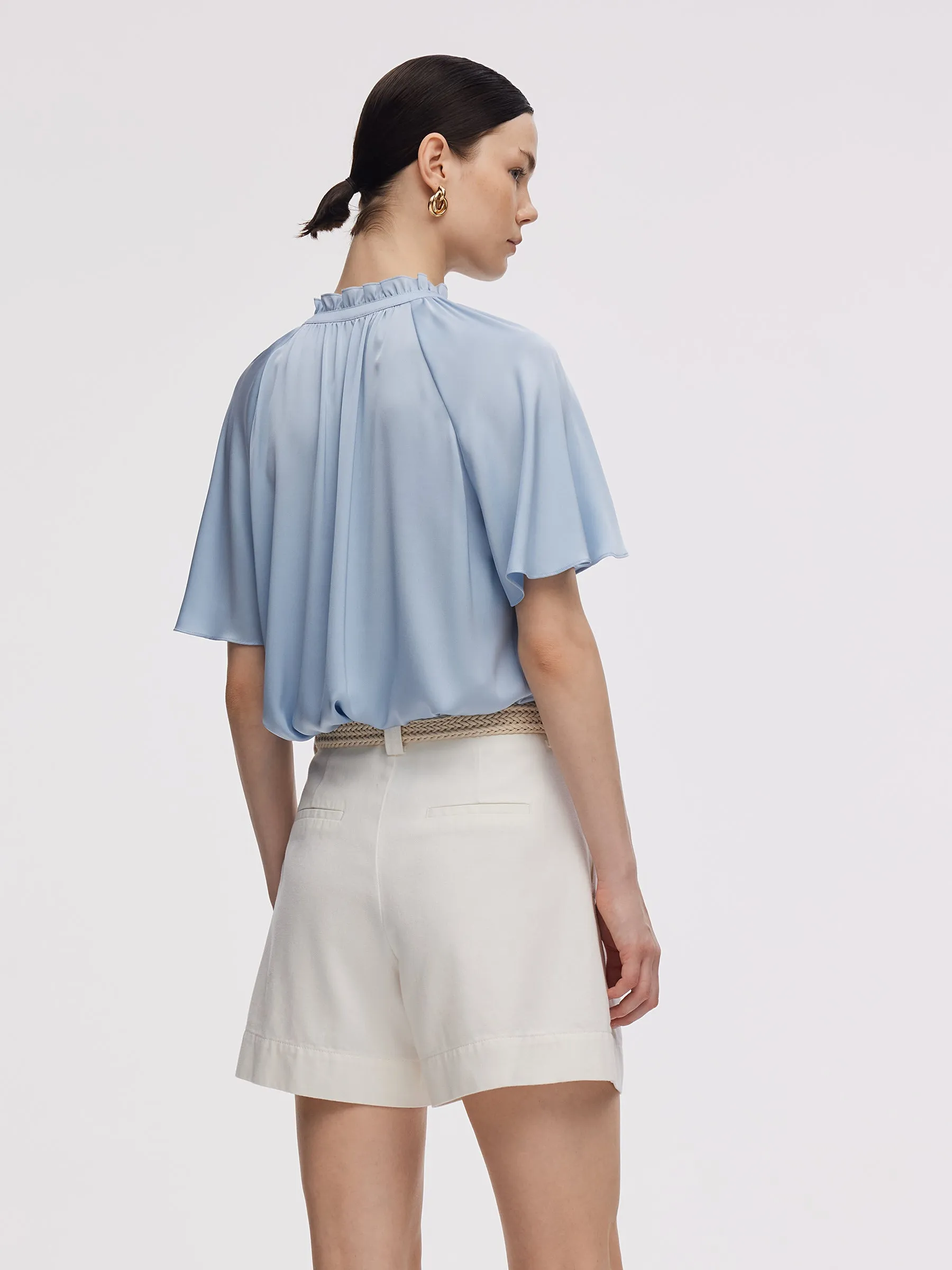 22MM Mulberry Silk Women Ruffle Sleeve Blouse sold by Goelia product image thumbnail 3