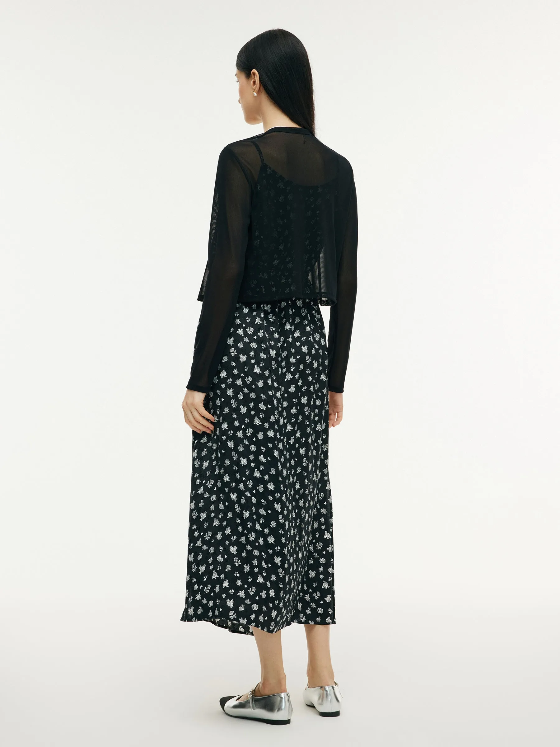 Floral Print Strap Side Slit Maxi Dress And Cardigan Two-Piece Set sold by Goelia product image thumbnail 3