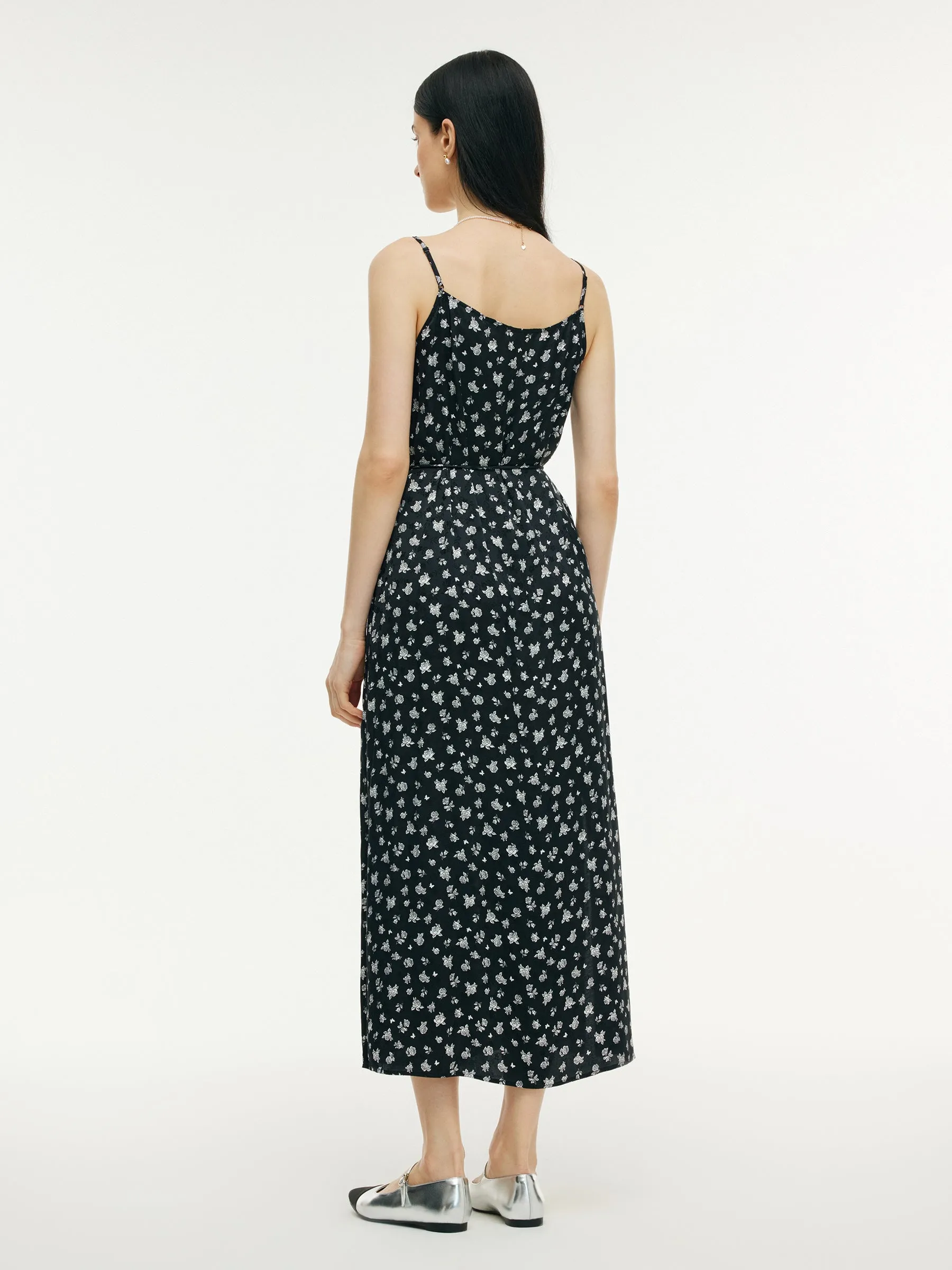 Floral Print Strap Side Slit Maxi Dress And Cardigan Two-Piece Set sold by Goelia product image thumbnail 5
