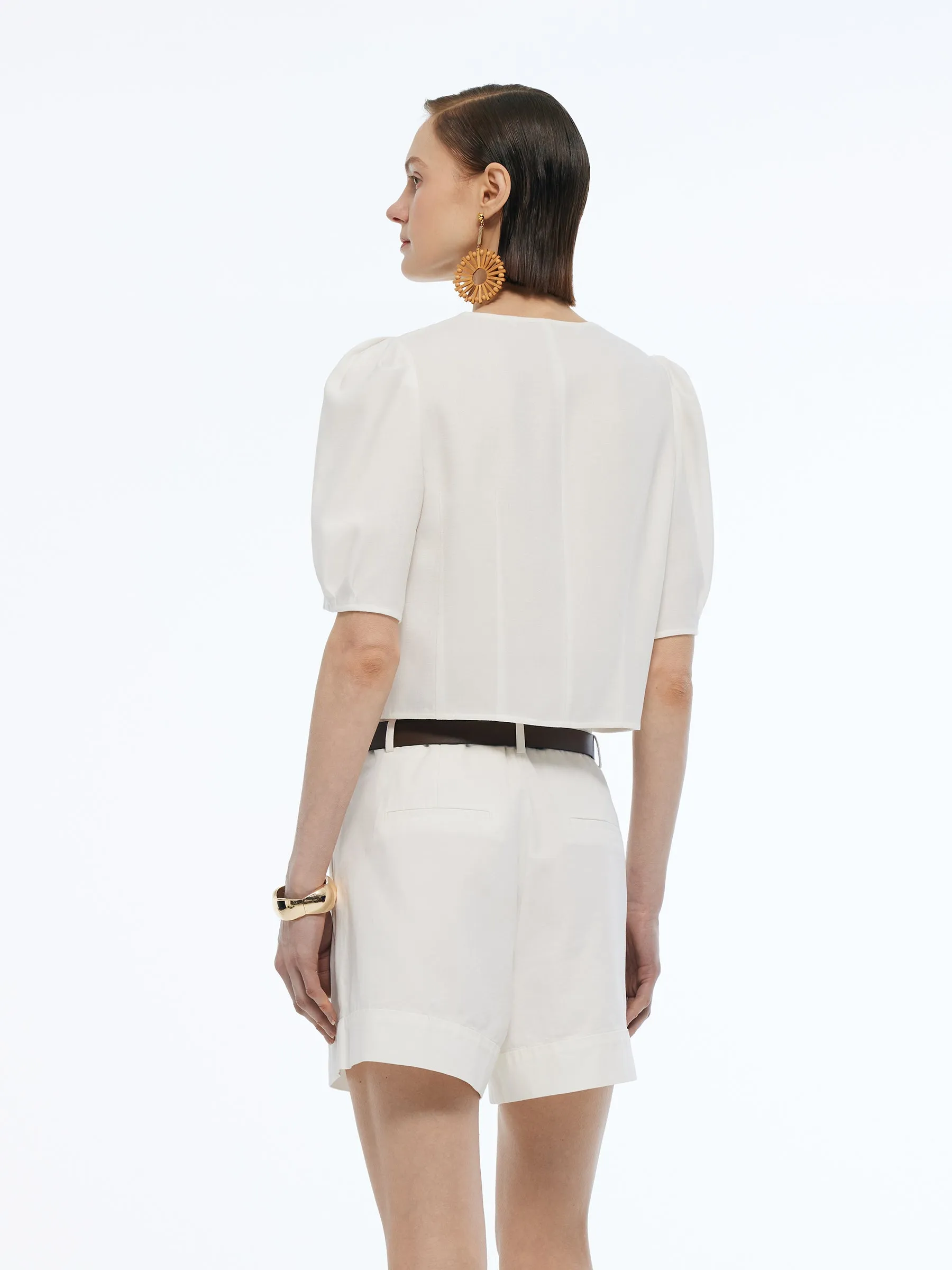 100% Acetate V-Neck Women Shirt sold by Goelia product image thumbnail 3