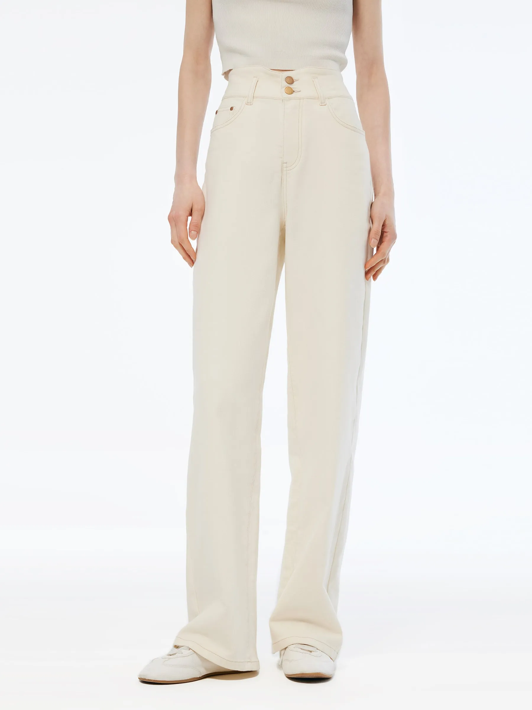 Denim High Waisted Women Loose Fit Straight Jeans sold by Goelia product image thumbnail 4