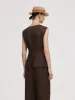 100% Linen Women V-Neck Vest sold by Goelia