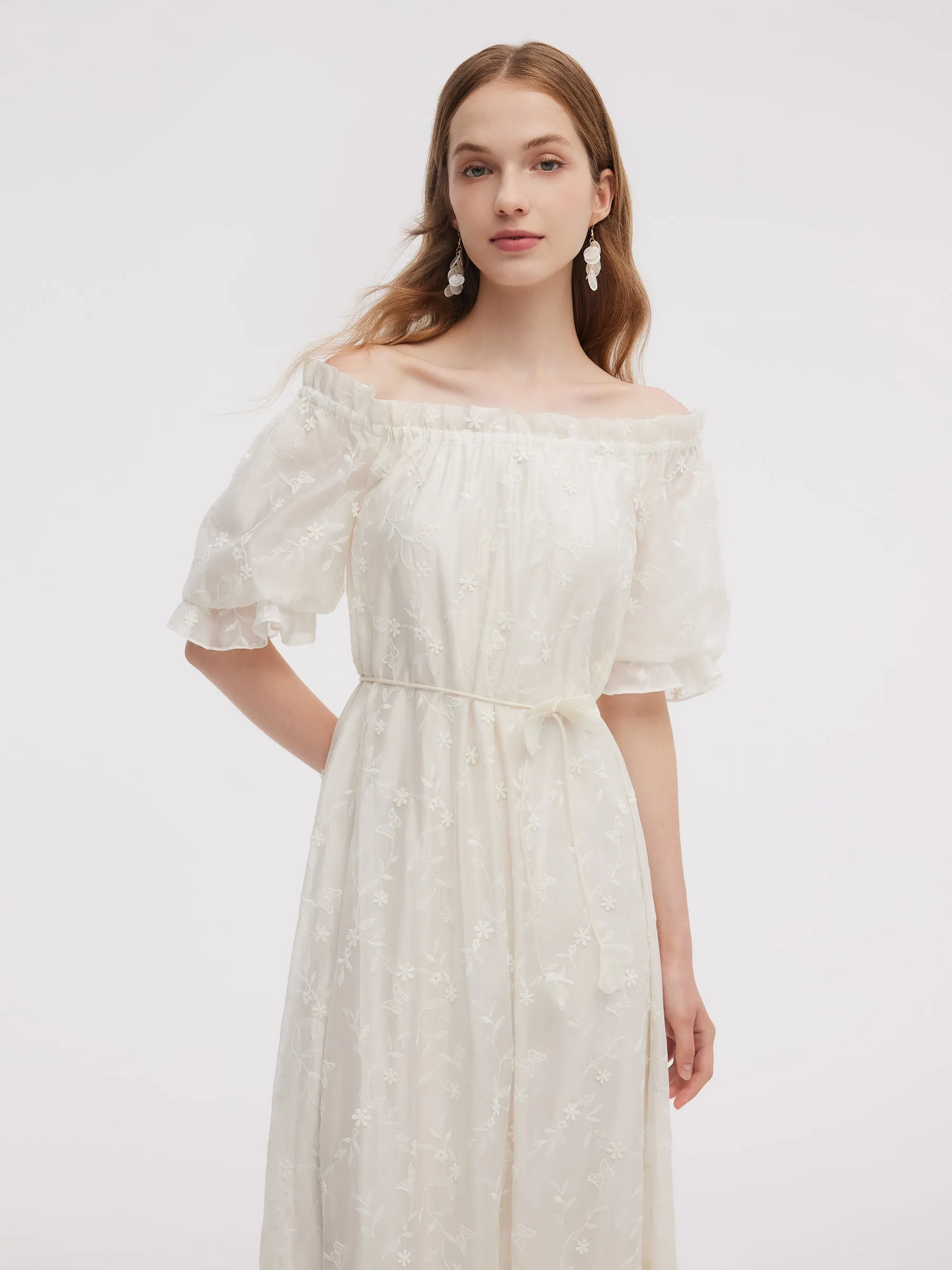 Tencel Blend Embroidered Women Maxi Dress sold by Goelia product image thumbnail 5