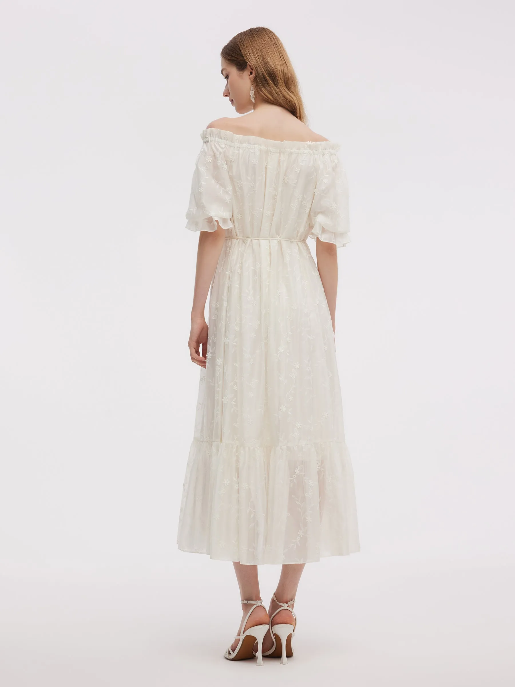 Tencel Blend Embroidered Women Maxi Dress sold by Goelia product image thumbnail 3