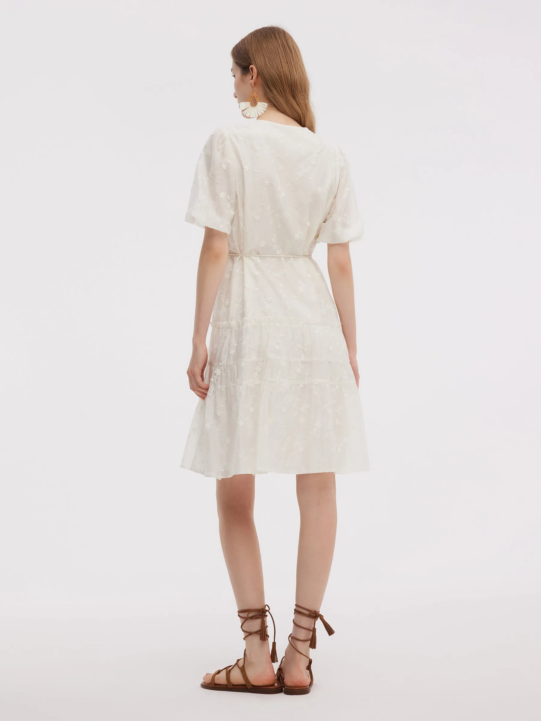 Tencel Blend Embroidered Women Midi Dress sold by Goelia product image thumbnail 3