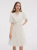 Tencel Blend Embroidered Women Midi Dress sold by Goelia
