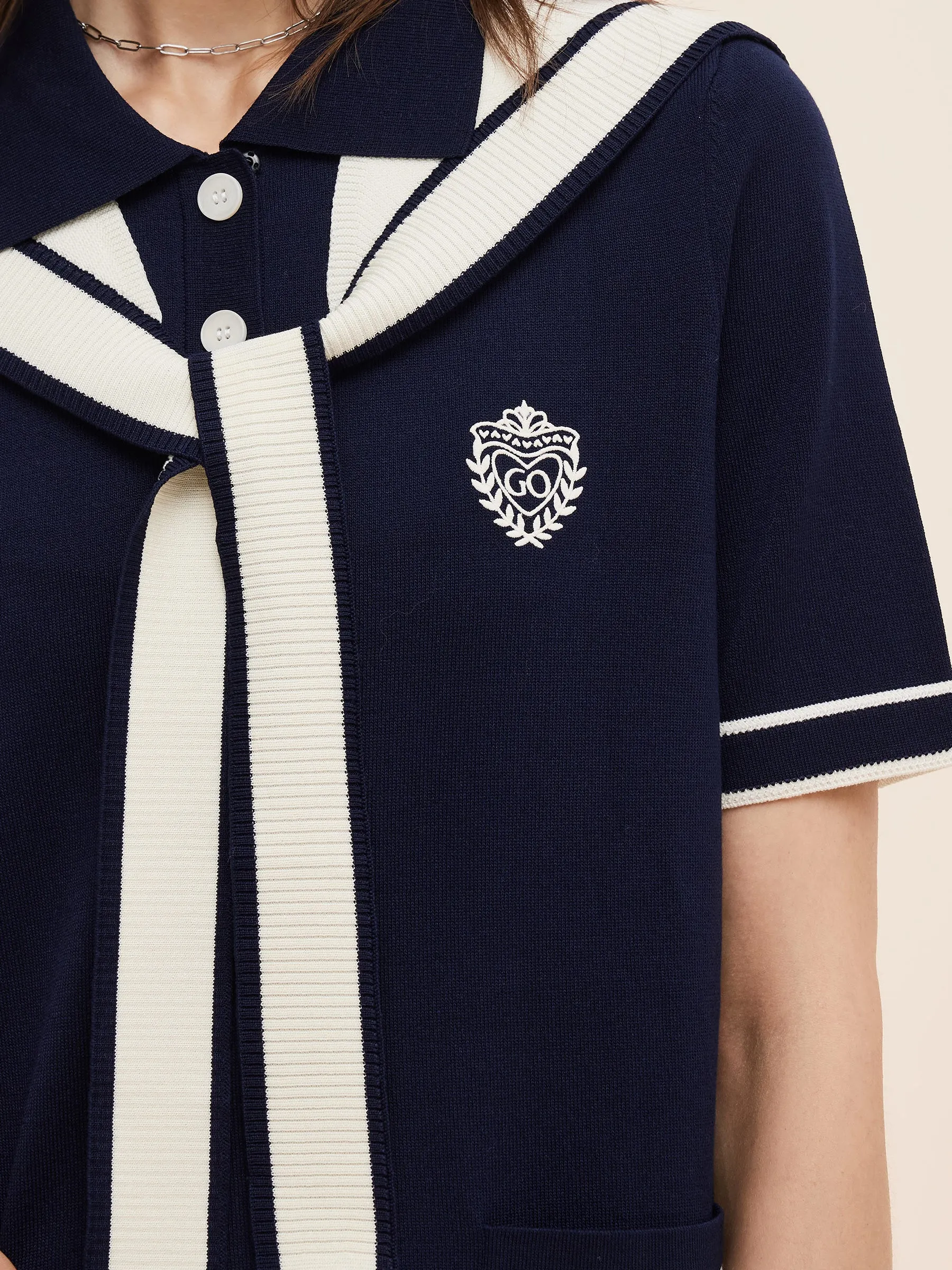 Tencel Blend Women Knit Mini Dress With Detachable Sailor Collar sold by Goelia product image thumbnail 5