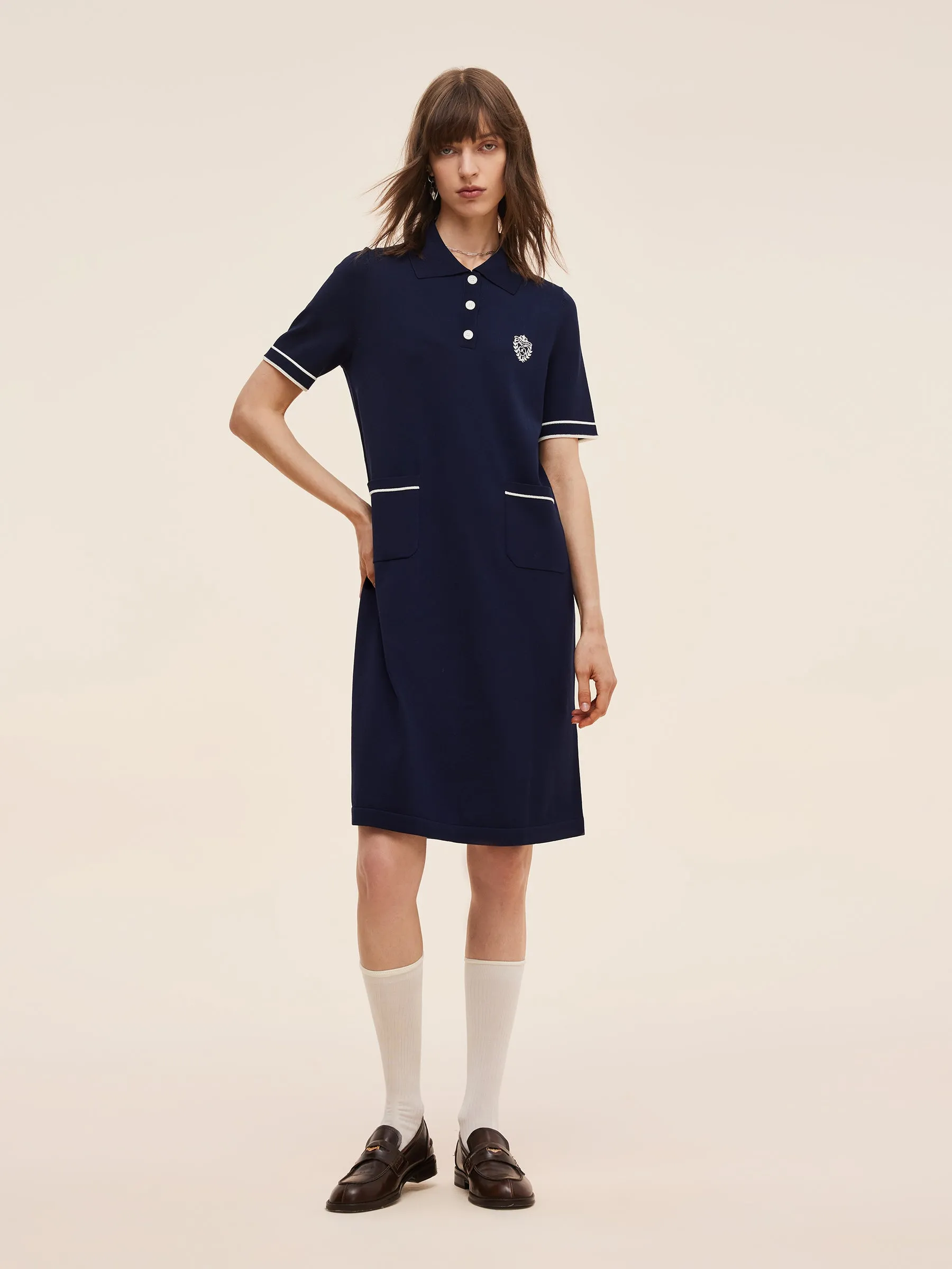 Tencel Blend Women Knit Mini Dress With Detachable Sailor Collar sold by Goelia product image thumbnail 3